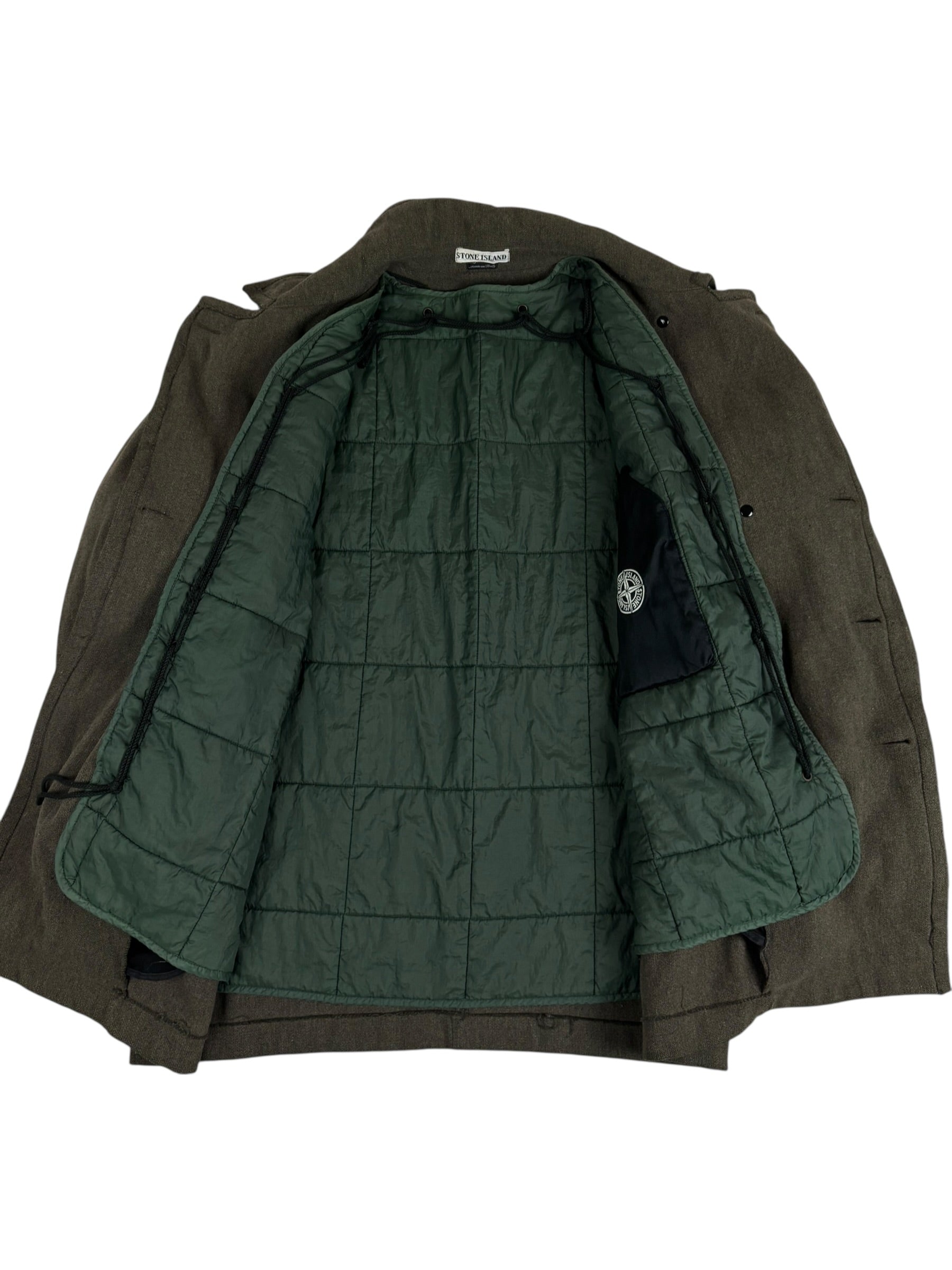 TRENCH STONE ISLAND VINTAGE 1996 EN LAINE ÉPAISSE - KAKI - TAILLE L