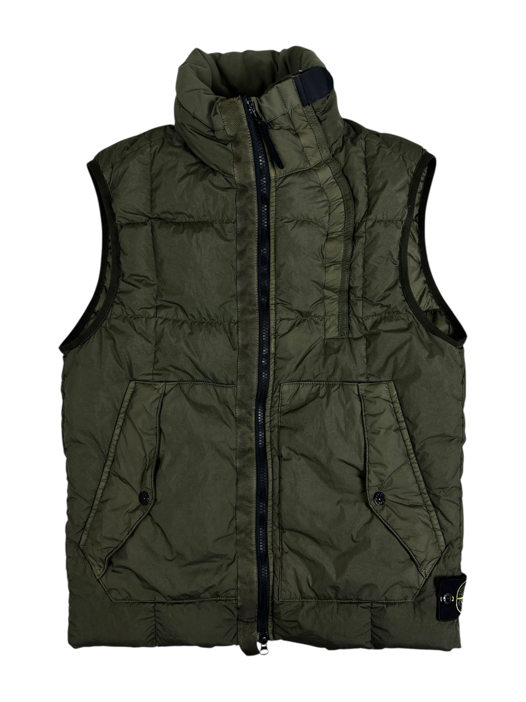 GILET STONE ISLAND GARMENT CRINKLE REPS NY DOWN - KAKI - TAILLE S