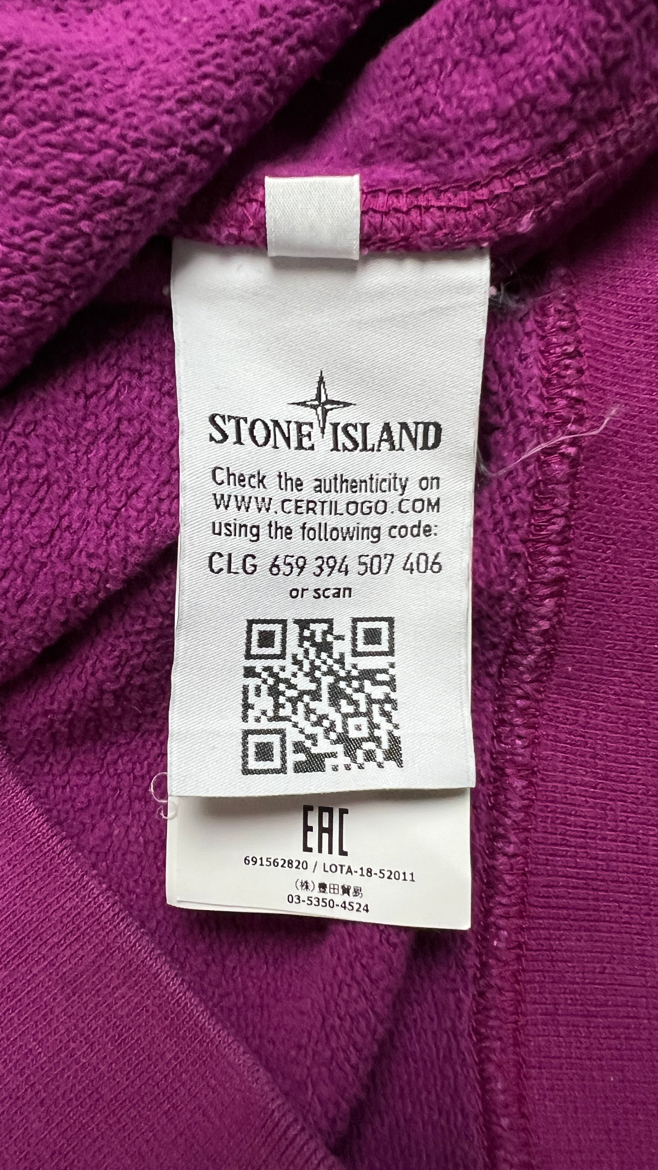 Hoodie Sweat-shirt Stone Island - Mauve - Taille M