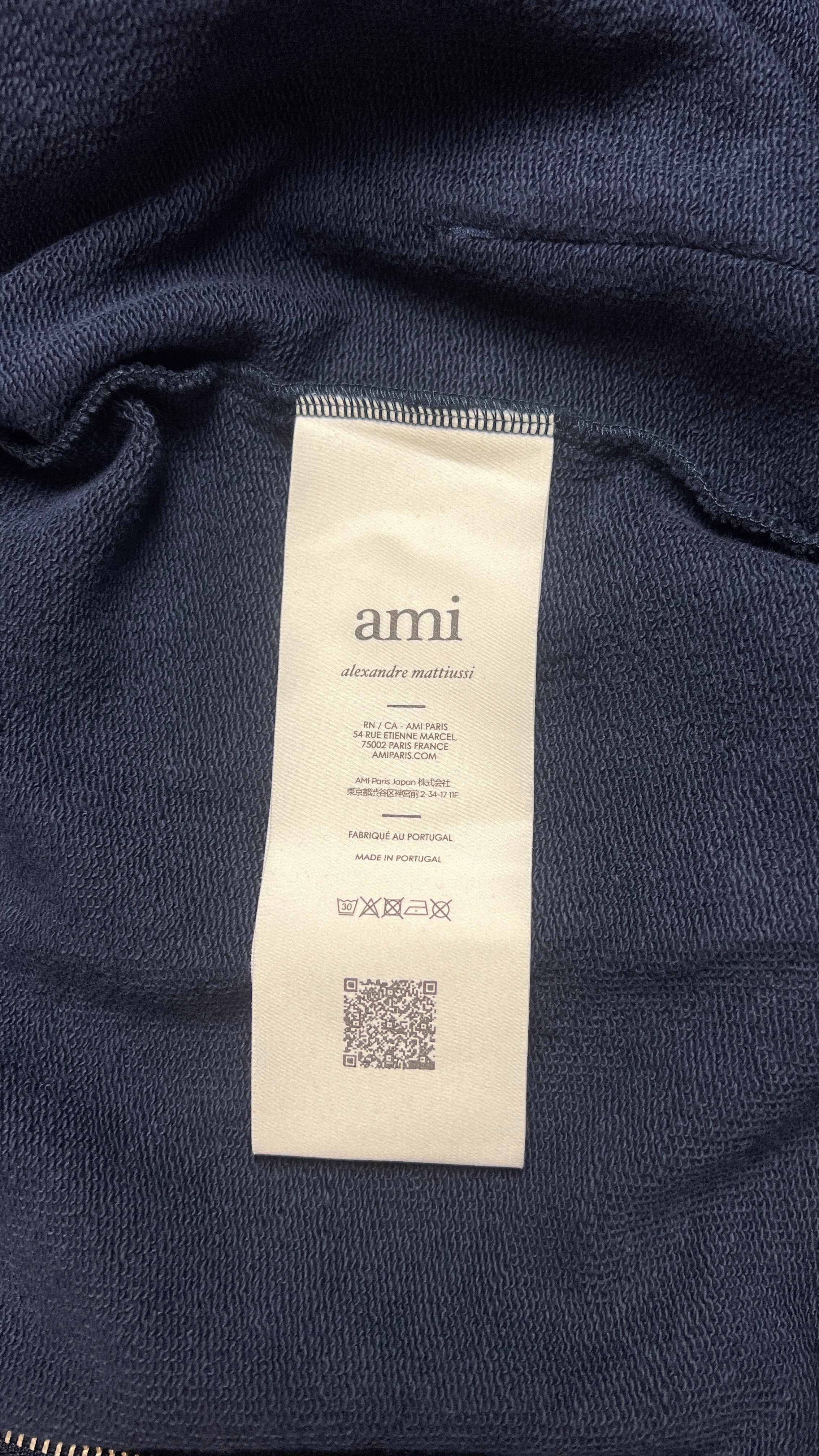 Sweat à Capuche Zippé Ami de Coeur Ami Paris - Marine - Neuf