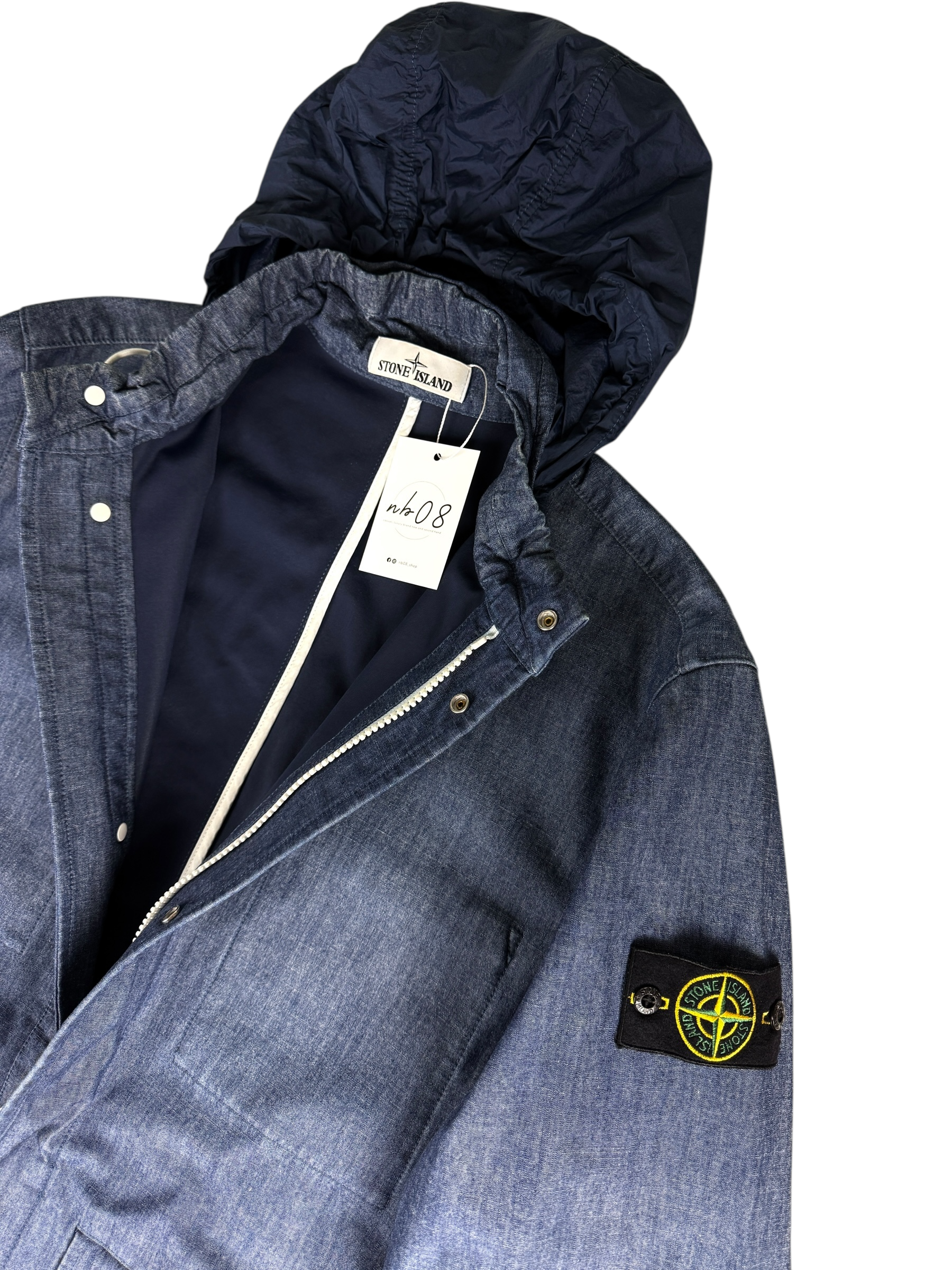 VESTE STONE ISLAND MAC CHAMBRAY 3L - BLEU - TAILLE XL
