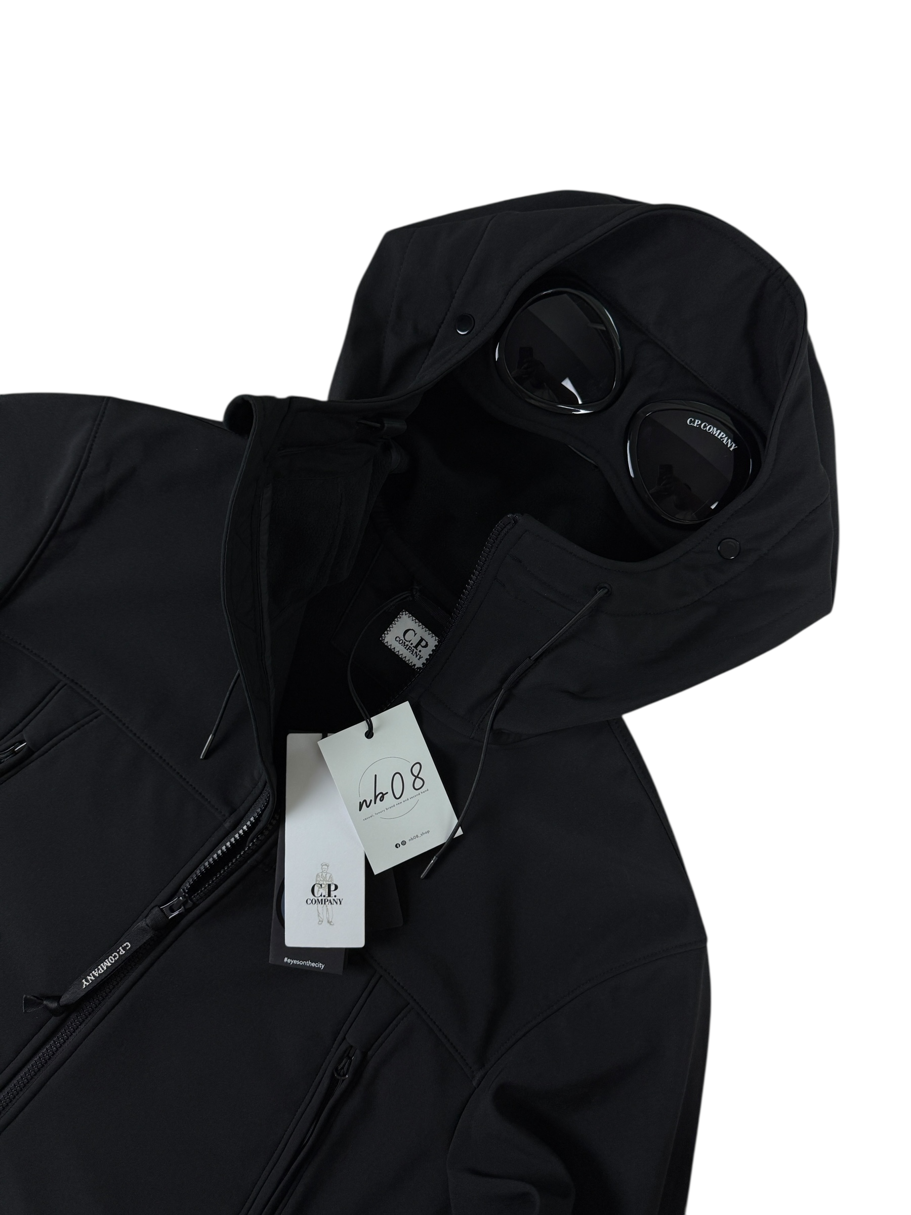 VESTE C.P COMPANY SHELL-R GOGGLE JACKET - NOIR - NEUF