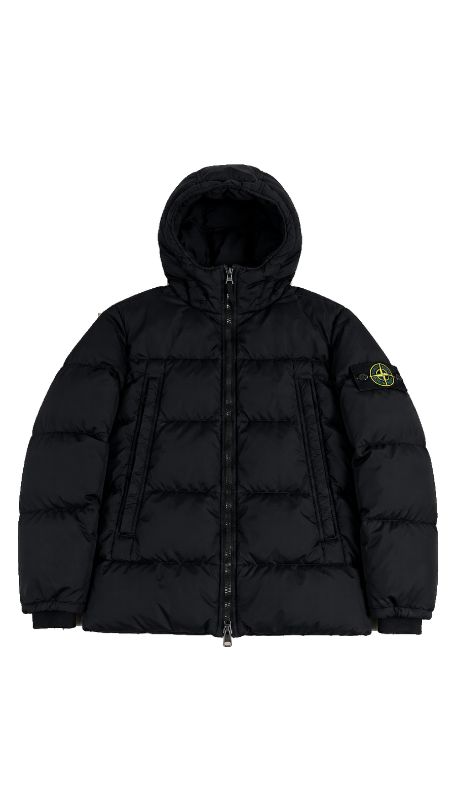 Doudoune à Capuche Stone Island Garment Dyed Crinkle Reps NY Down, Noir, Taille M — photographie principale