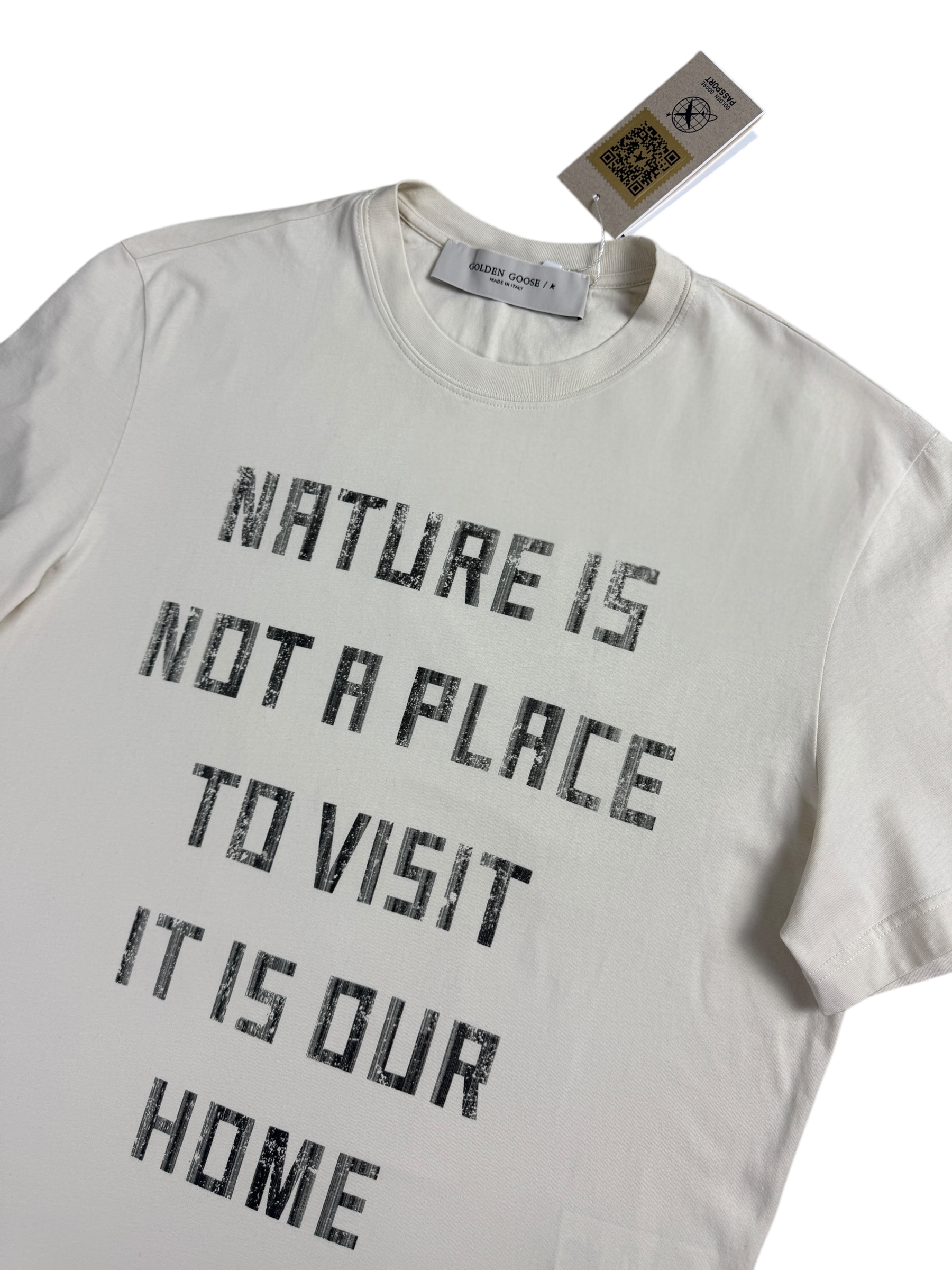 TEE-SHIRT GOLDEN GOOSE CRÈME - NEUF