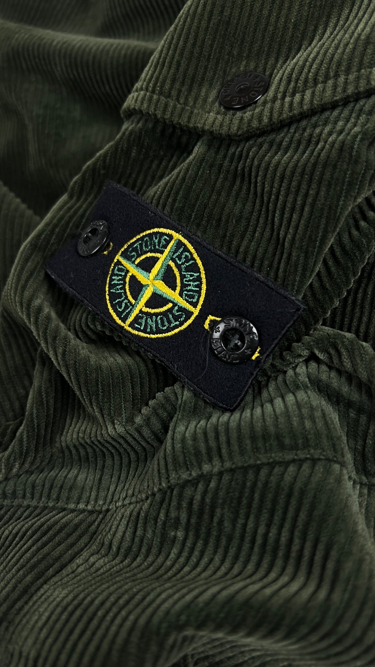 Pantalon Cargo Stone Island Junior en Velours Côtelé, Vert, Taille 14 ans — photographie complémentaire 3