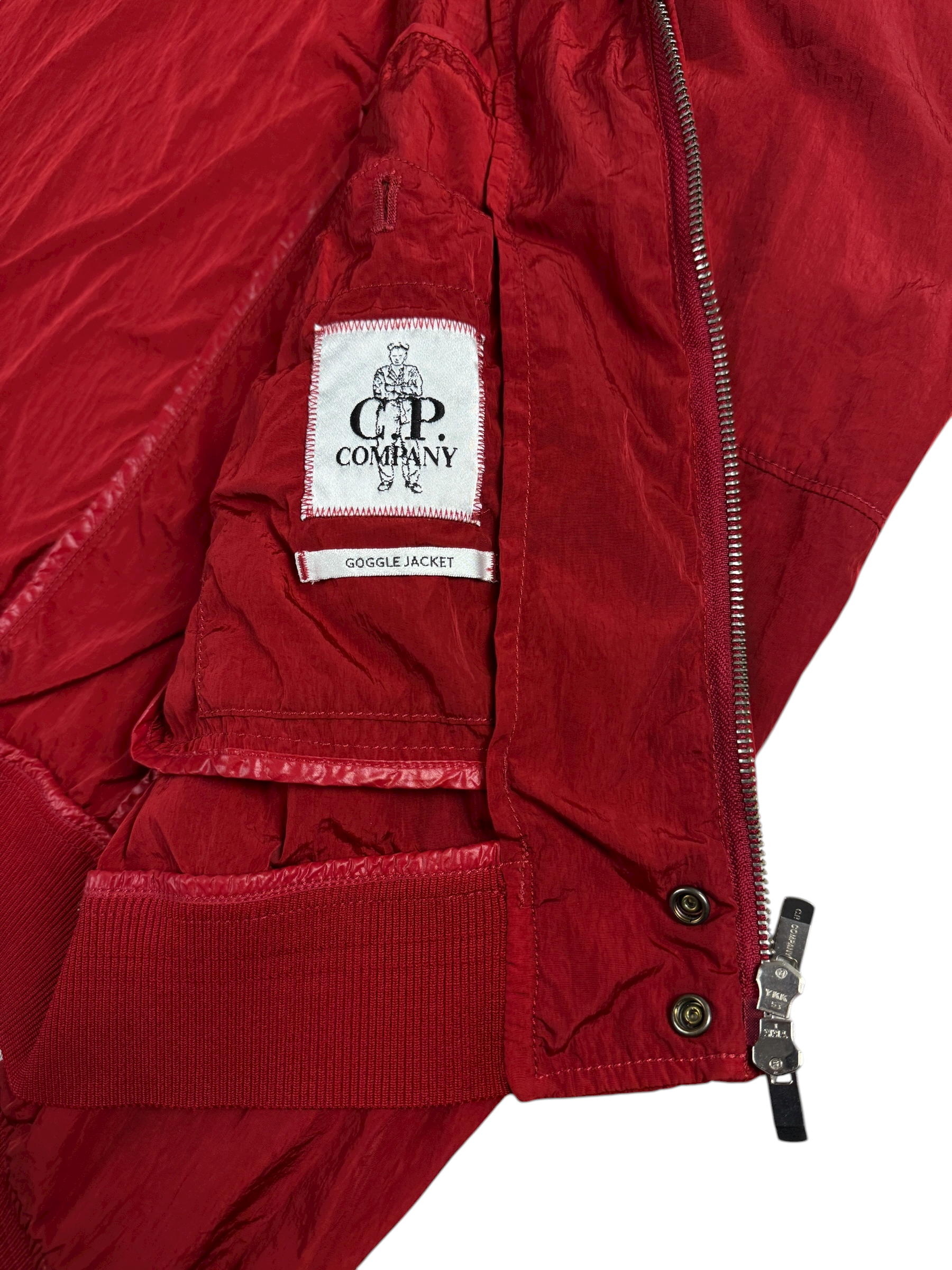 VESTE VINTAGE C.P COMPANY GOGGLE JACKET - ROUGE - TAILLE 50
