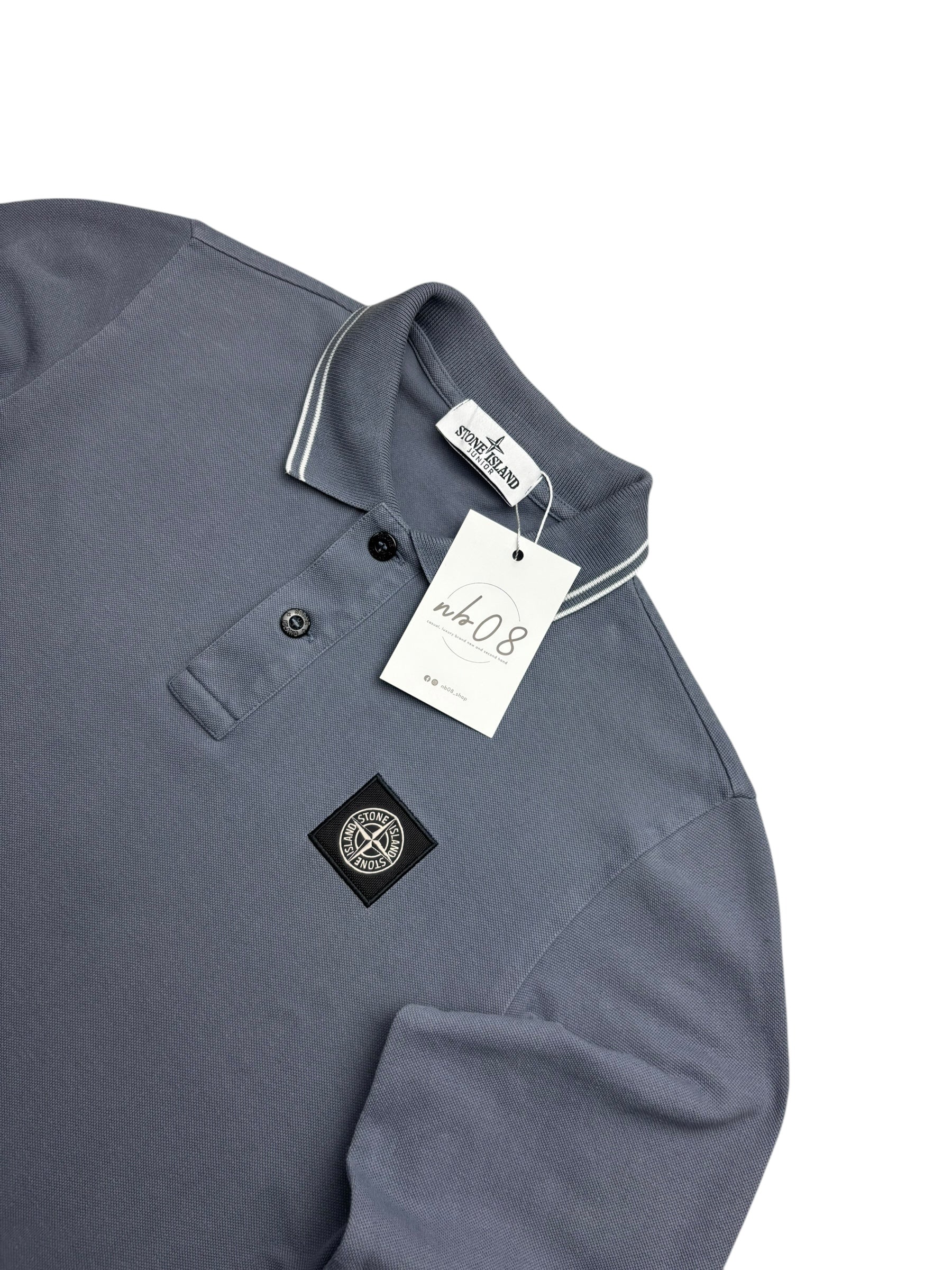 POLO MANCHES LONGUES STONE ISLAND - MARINE - TAILLE 12 ANS