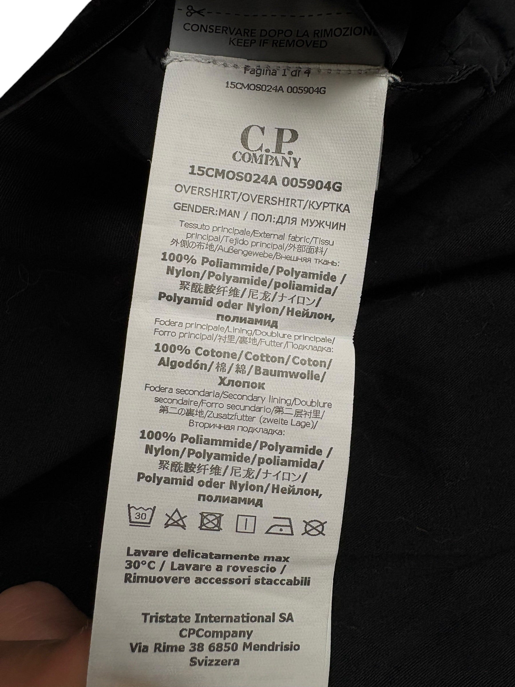 VESTE C.P COMPANY CHROME-R GARMENT DYEING - NOIR - TAILLE L