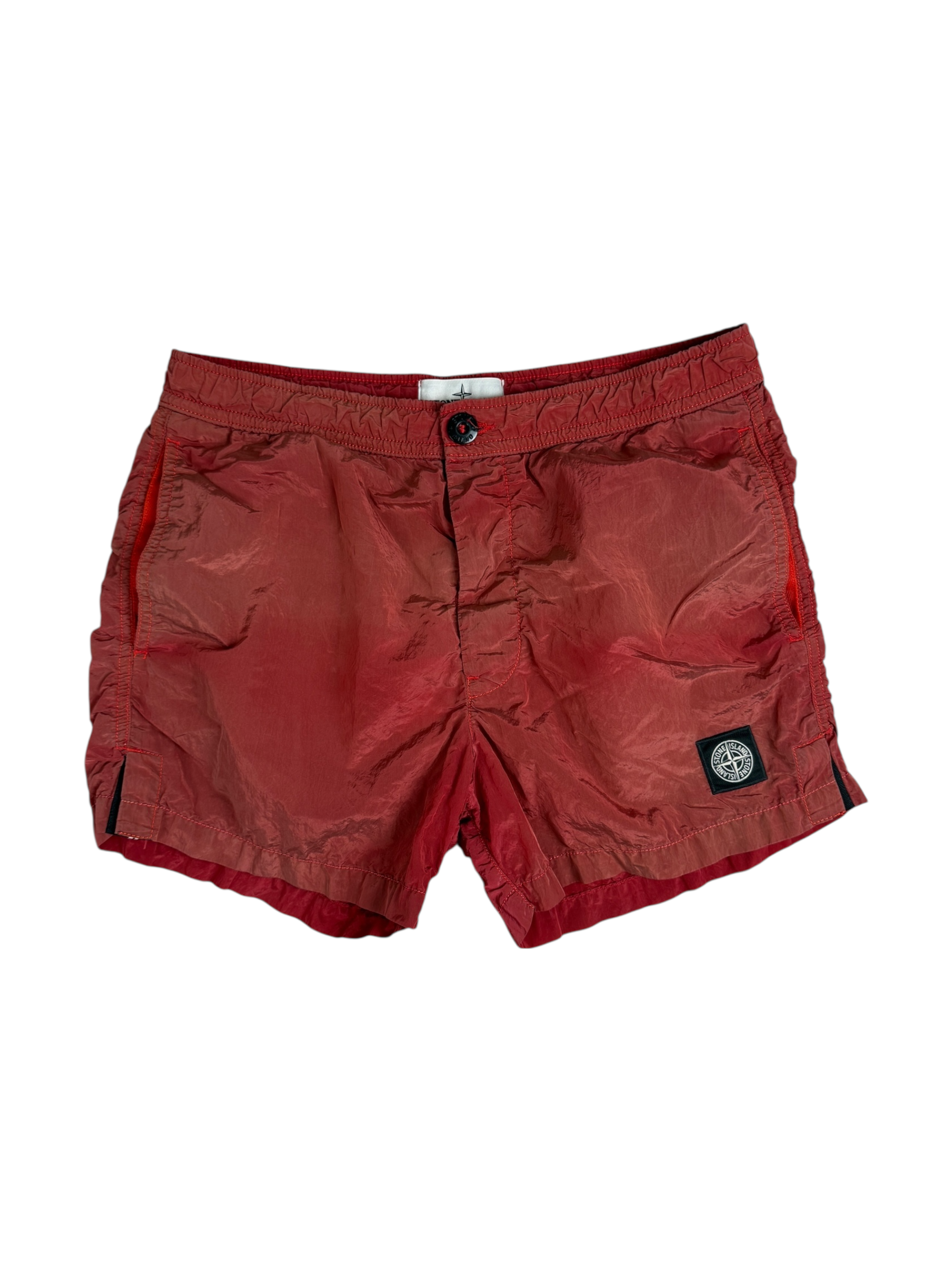 SHORT DE BAIN STONE ISLAND NYLON MÉTAL - ROUGE - TAILLE S