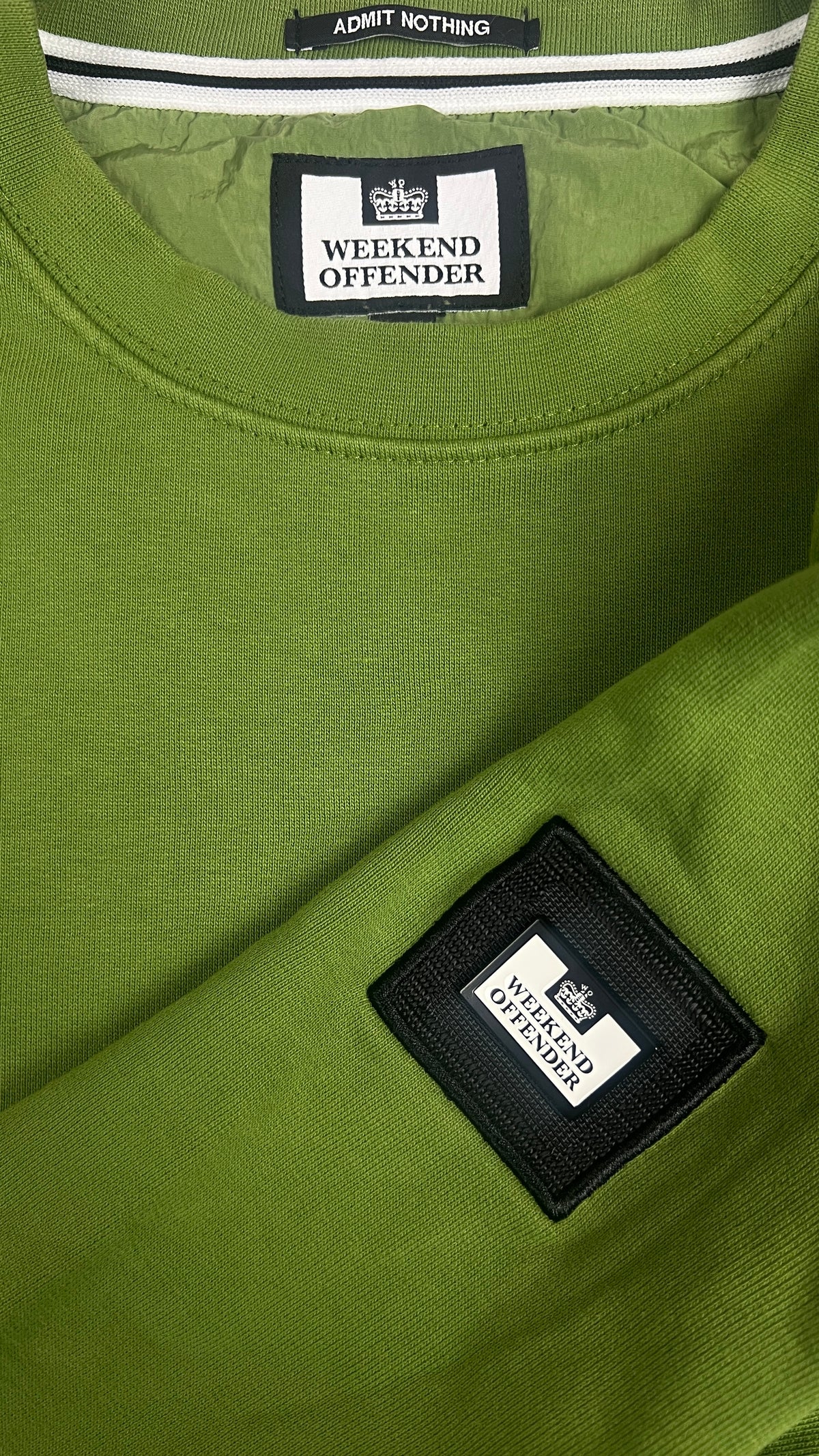 Sweat-shirt Crewneck Weekend Offender à Empiècements Nylon, Vert, Taille M — photographie complémentaire 4