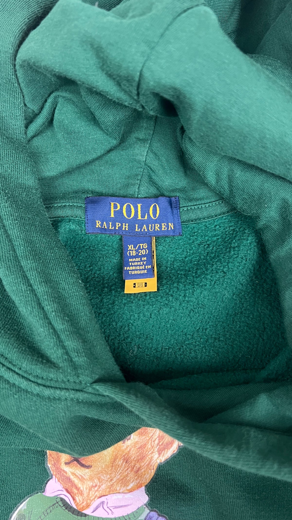 Sweat-shirt Hoodie Ralph Lauren Polo Bear Junior, Vert, Taille S — photographie complémentaire 4