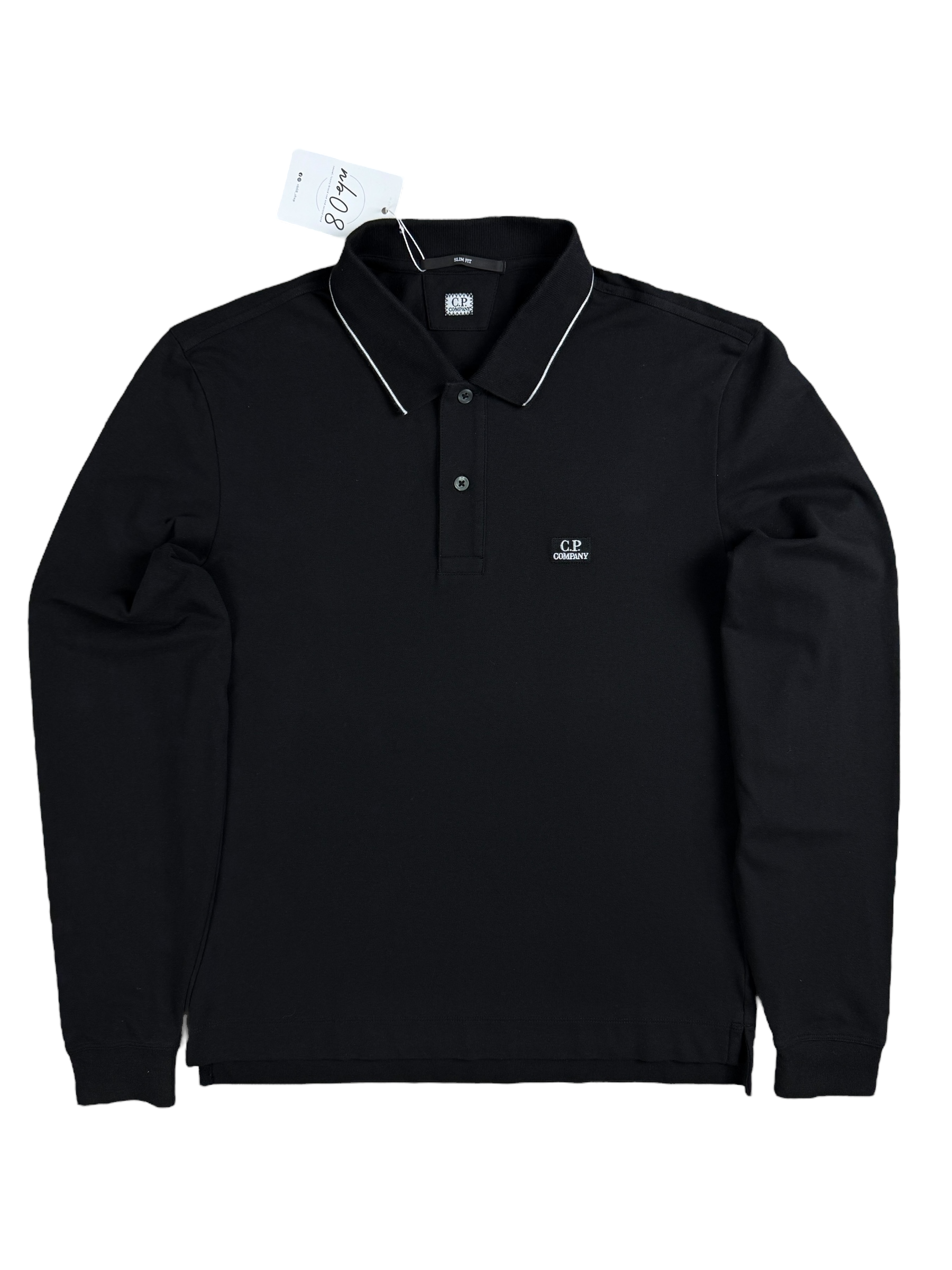 POLO MANCHE LONGUE C.P COMPANY - NOIR - TAILLE S