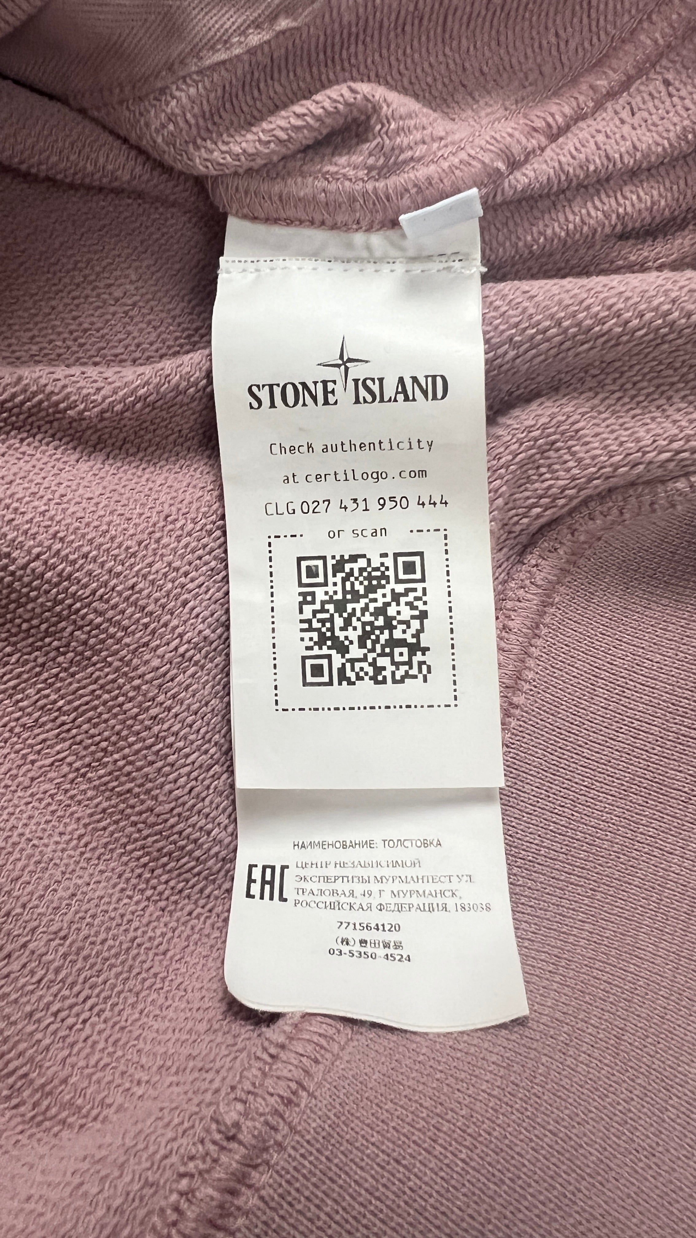 Hoodie Sweat-shirt Stone Island - Rose - Taille L
