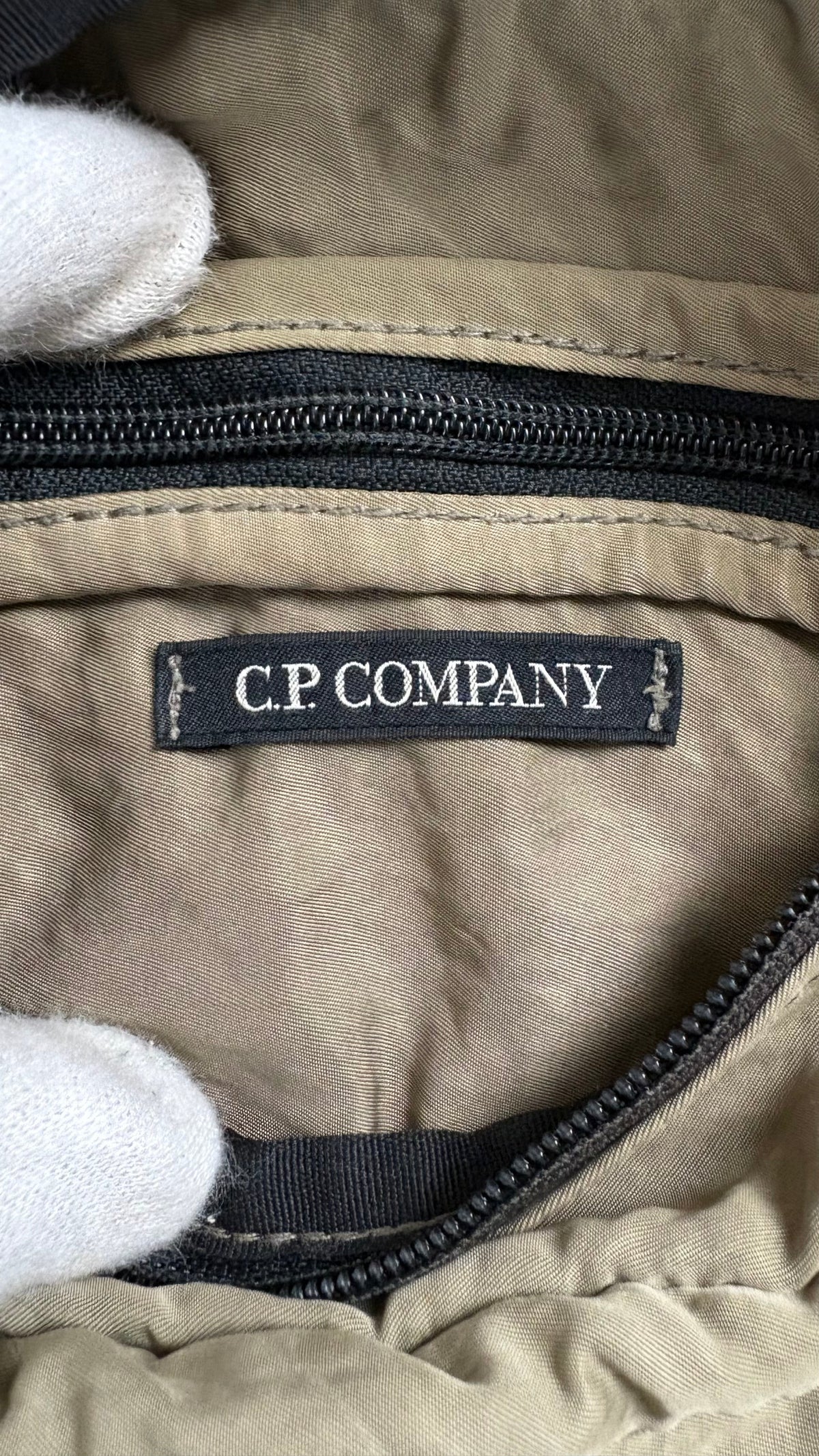 Sacoche Banane C.P Company Lens en Nylon kaki taille UNI, détail matière et finitions — vue 3