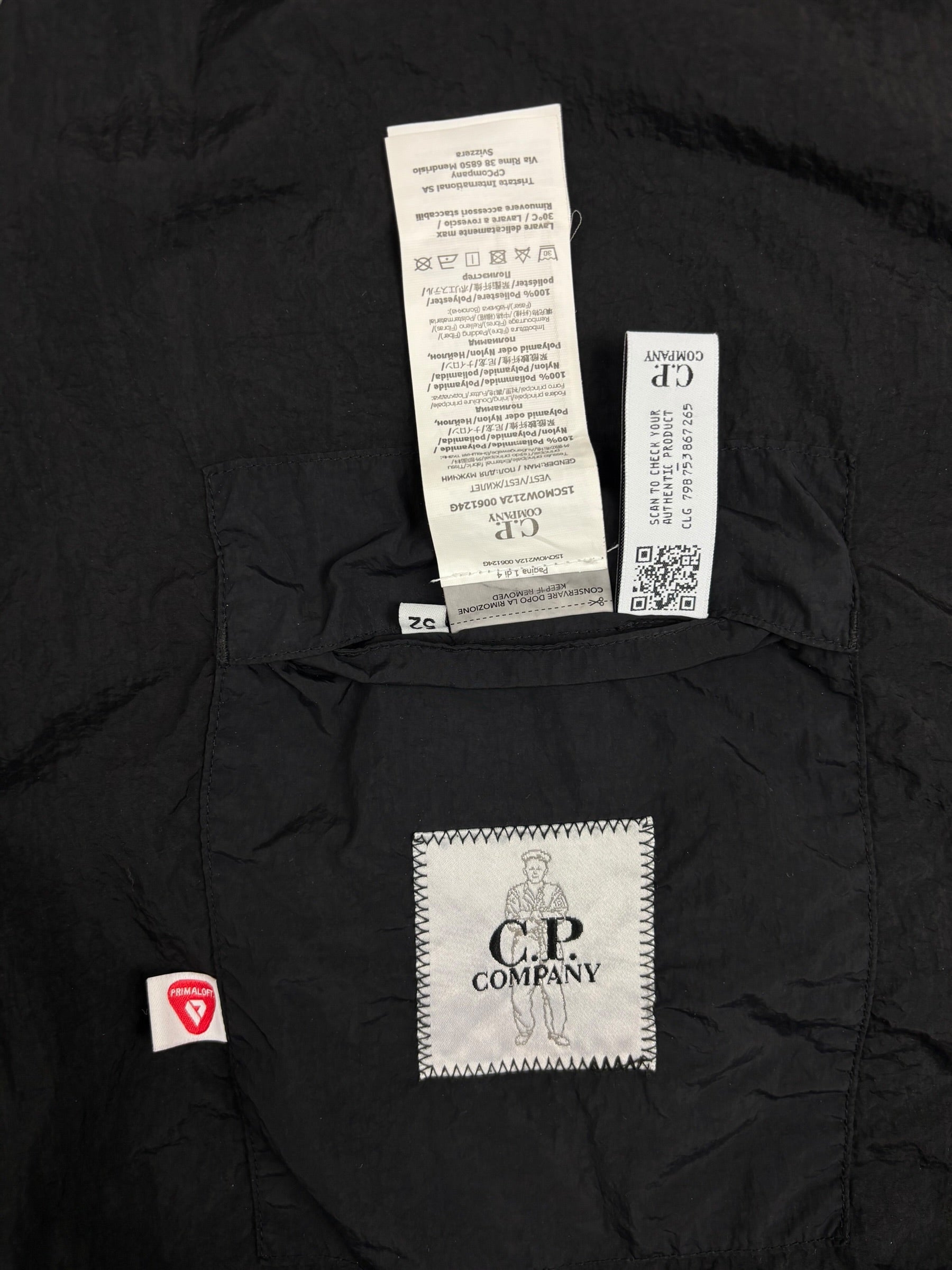 GILET C.P COMPANY G.D.P. - NOIR - TAILLE 52 - NEUF