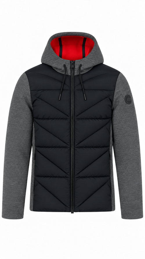Doudoune Hybride à Capuche Fusalp - Noir / Gris - Taille S