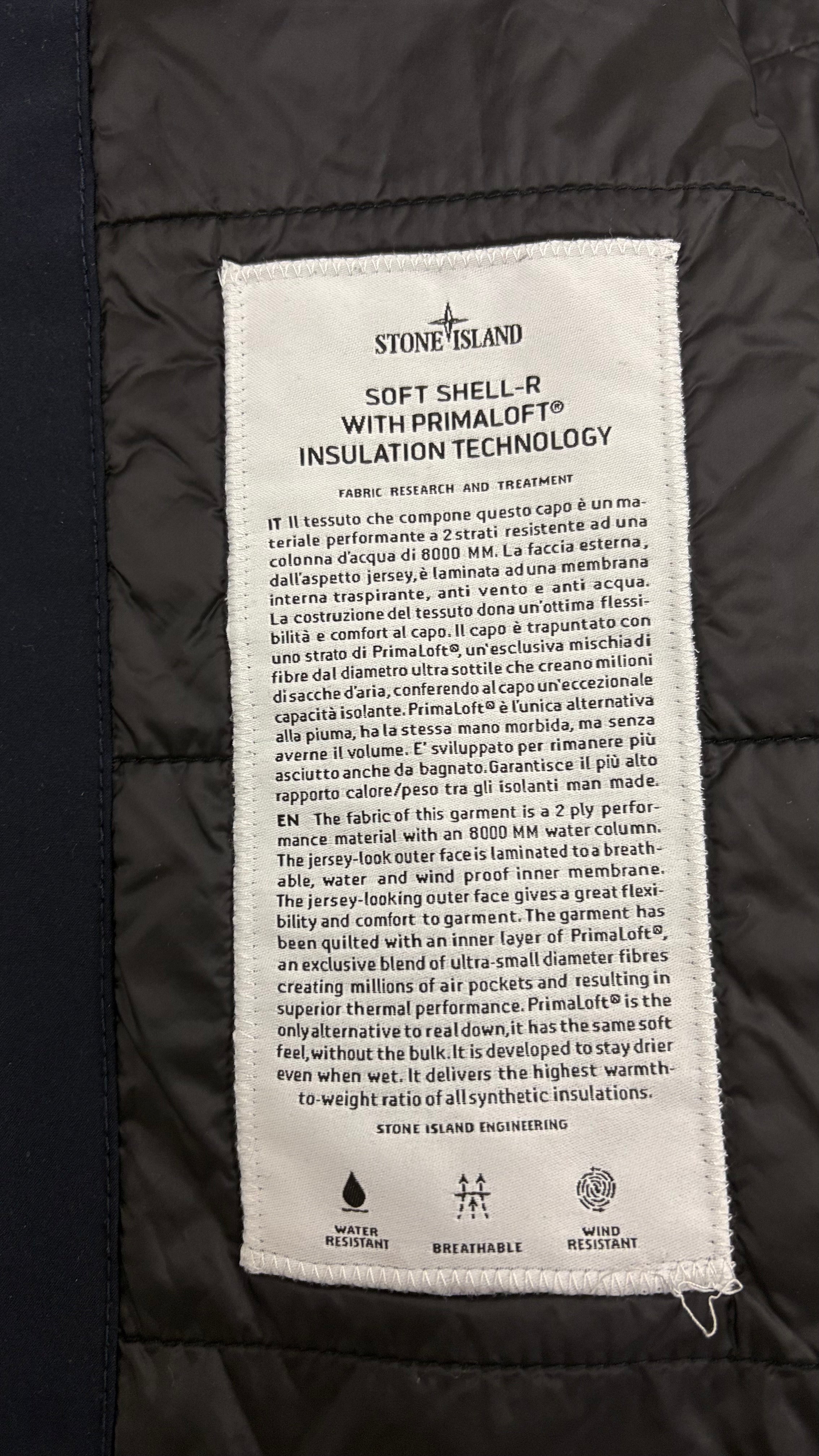 VESTE STONE ISLAND SOFT SHELL-R WITH PRIMALOFT - MARINE - XXL