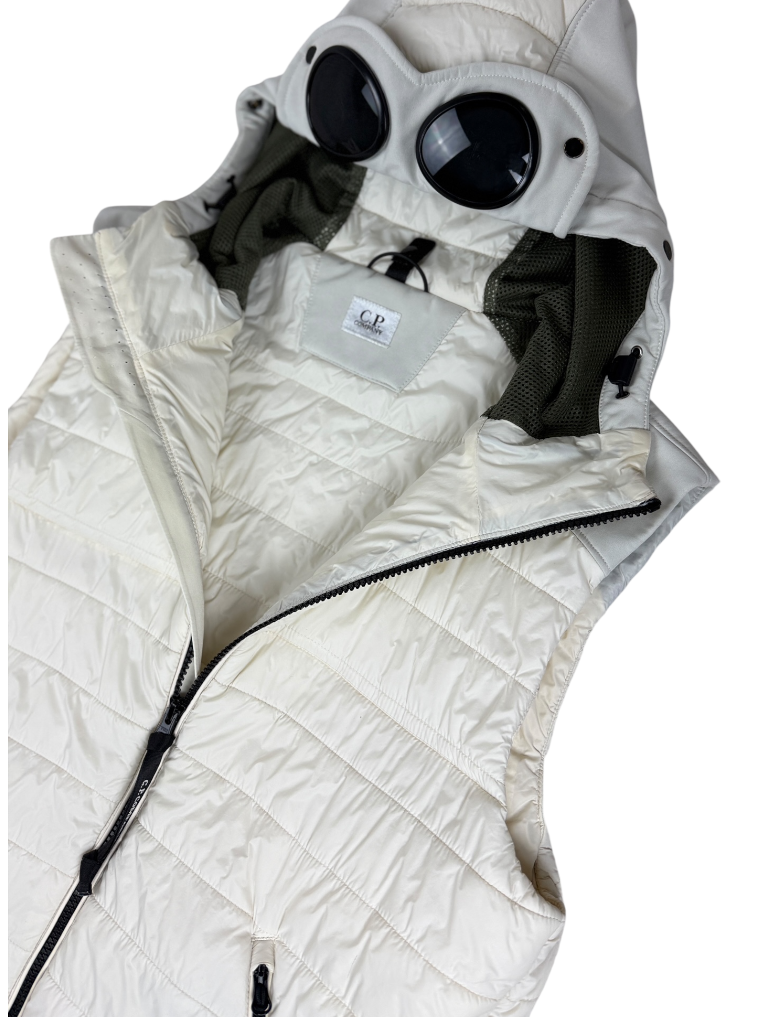 GILET C.P COMPANY SHELL GOGGLE JACKET - BLANC - TAILLE 48