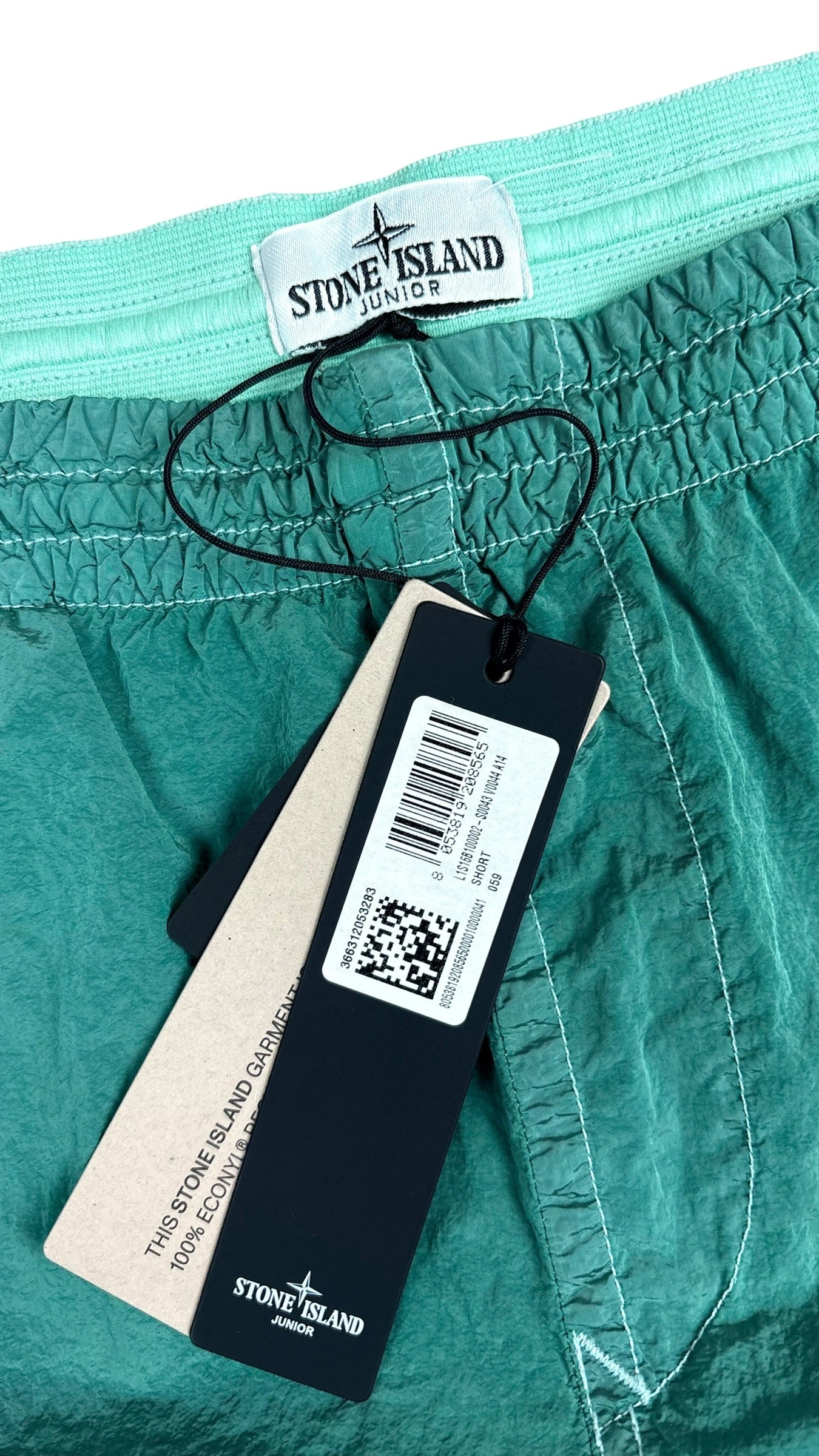 Short De Bain Stone Island Nylon Métal - Turquoise - Taille 14 Ans - Neuf - Collection 2026
