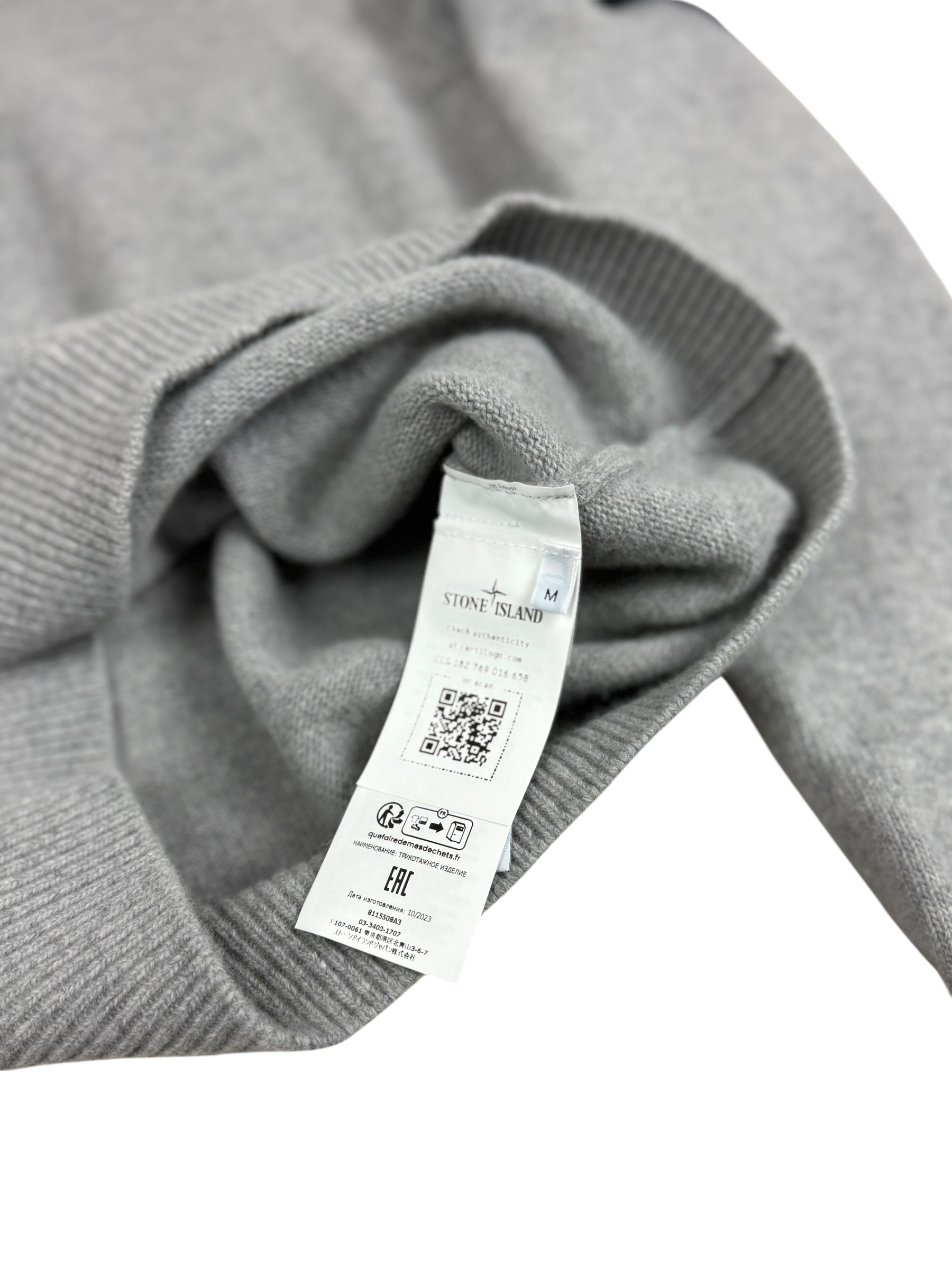 PULL STONE ISLAND EN LAINE - GRIS - TAILLE M