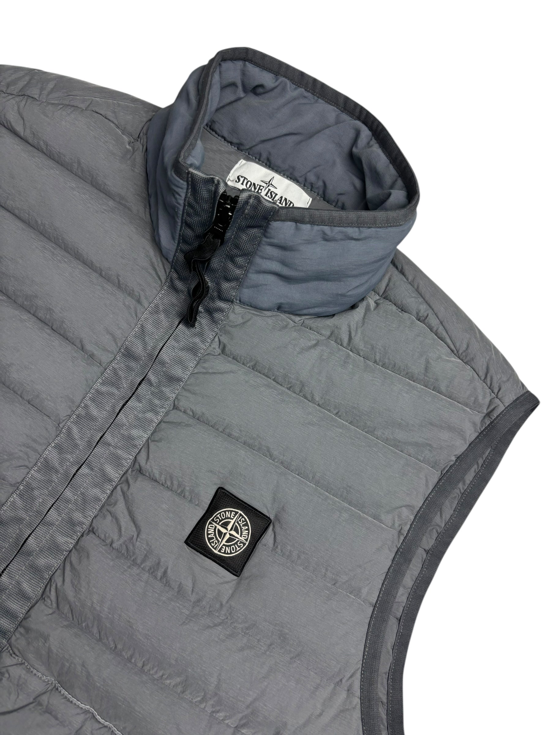 GILET STONE ISLAND LOOM WOVEN CHAMBERS STRETCH NYLON-TC - GRIS - TAILLE L