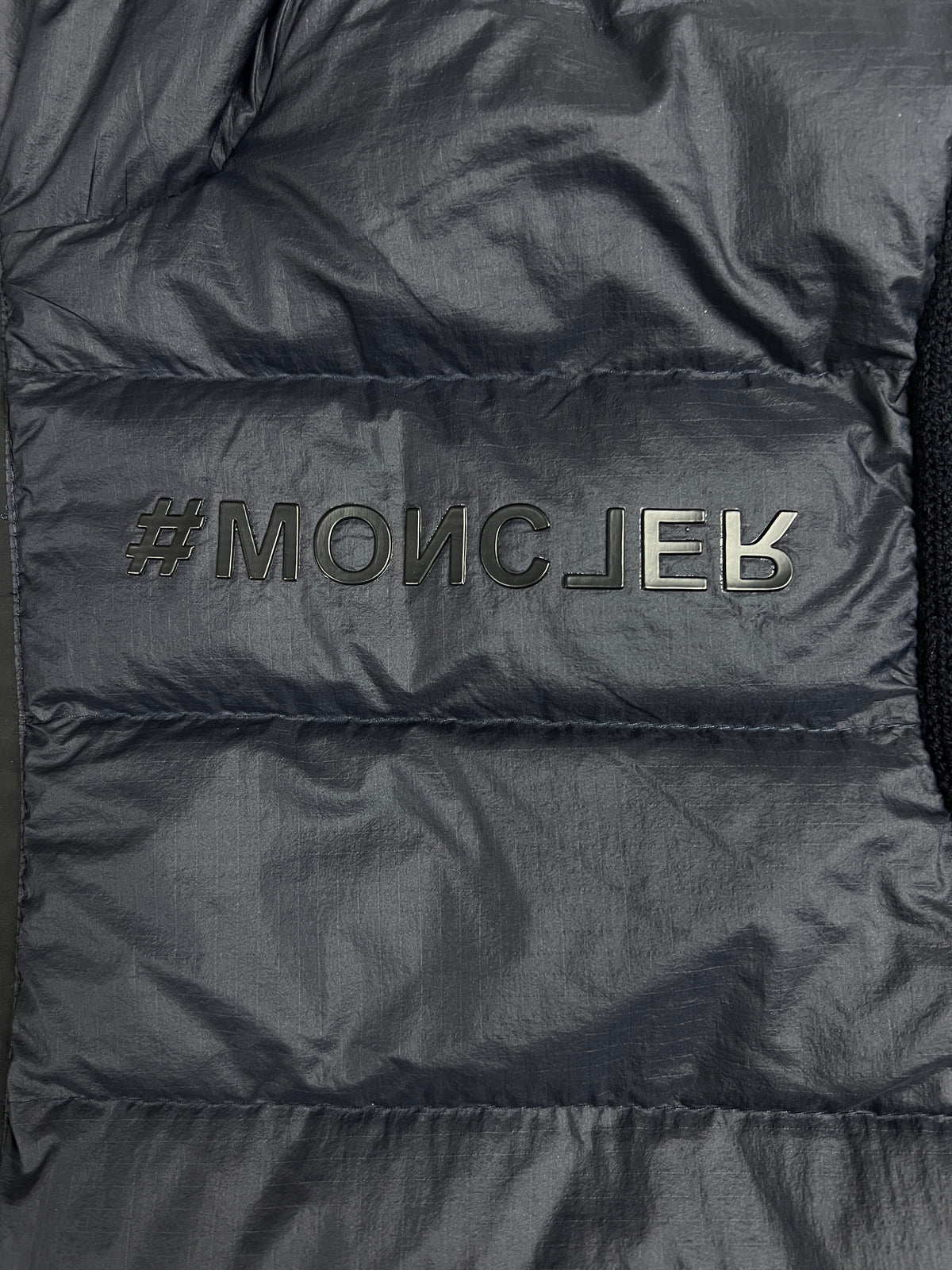 Cardigan Zippé à Capuche Moncler Grenoble Hybride, Marine, Taille L, Neuf — photographie complémentaire 3