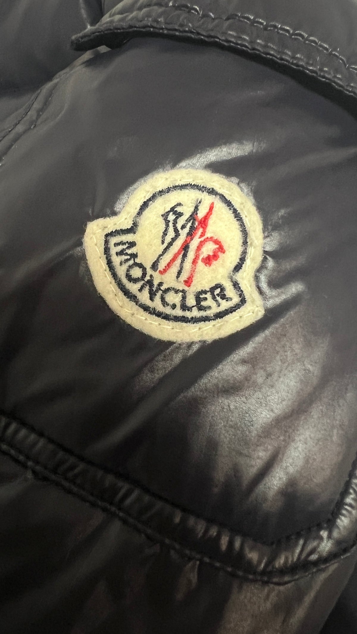 Doudoune Moncler Junior en Nylon Laqué, Marine, Taille XS — photographie complémentaire 3