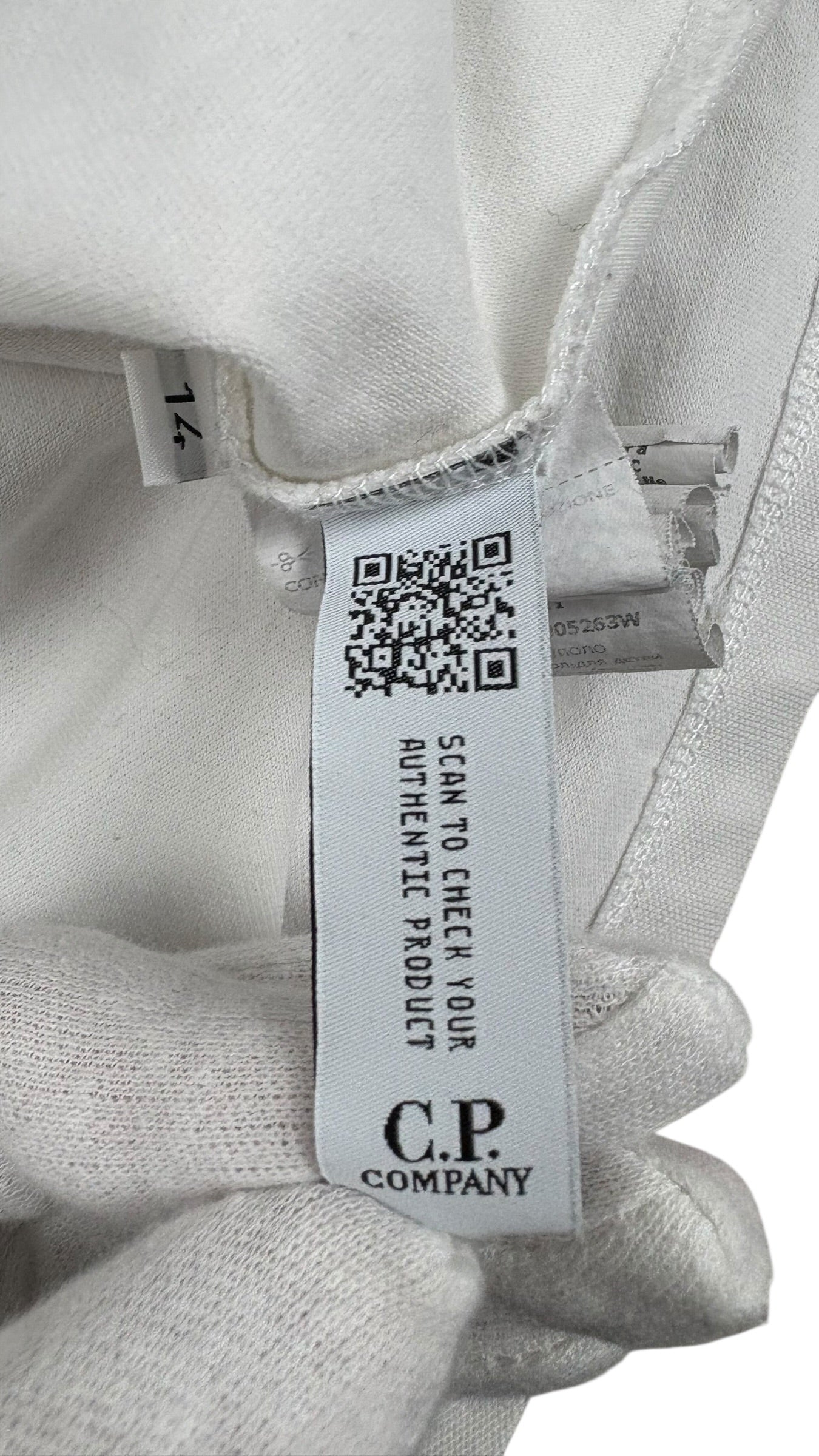 POLO MANCHES LONGUES C.P COMPANY - BLANC - TAILLE 14 ANS