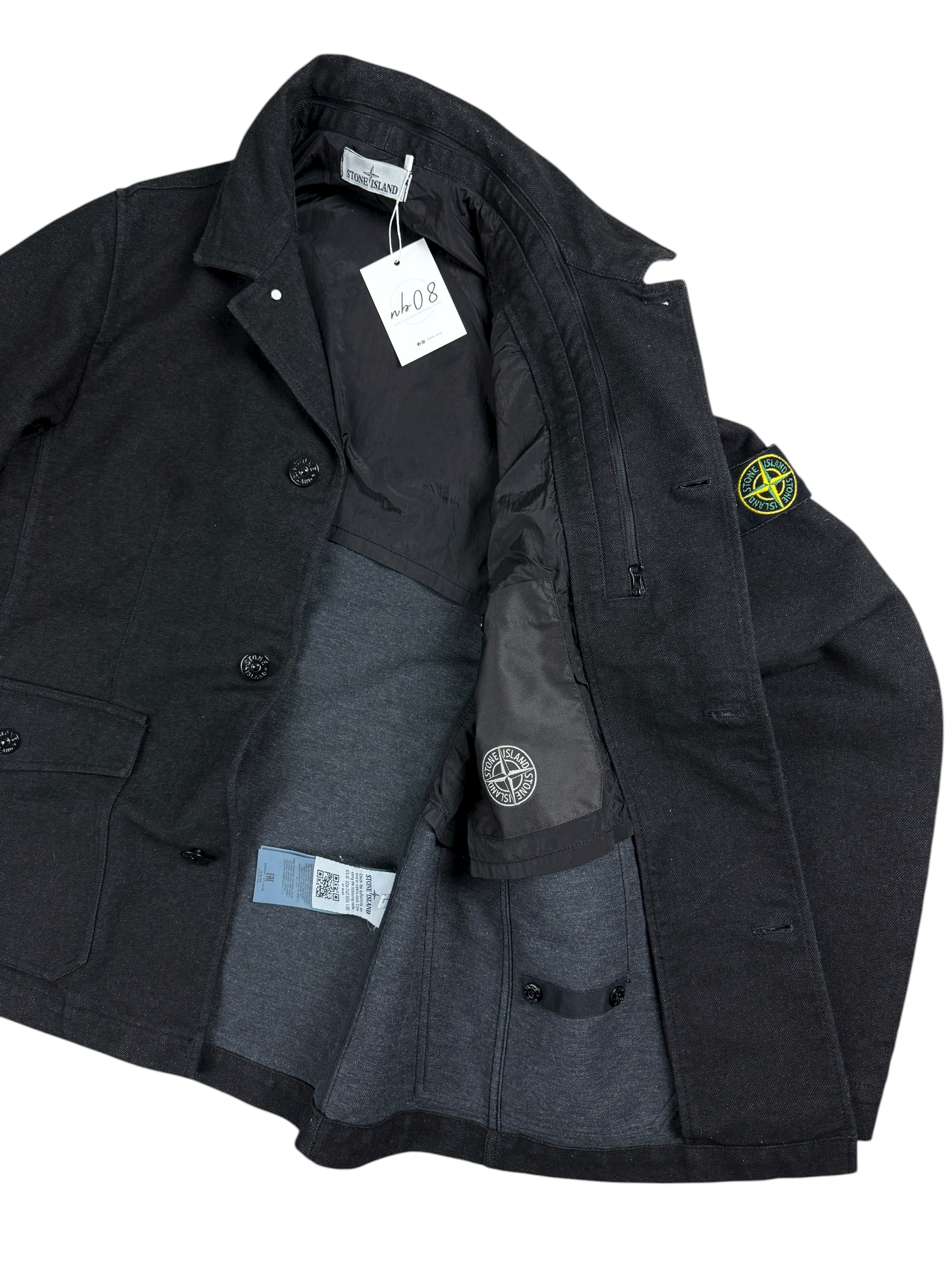 VESTE STONE ISLAND SAIA DOPPIA FACCIA - NOIR - TAILLE L