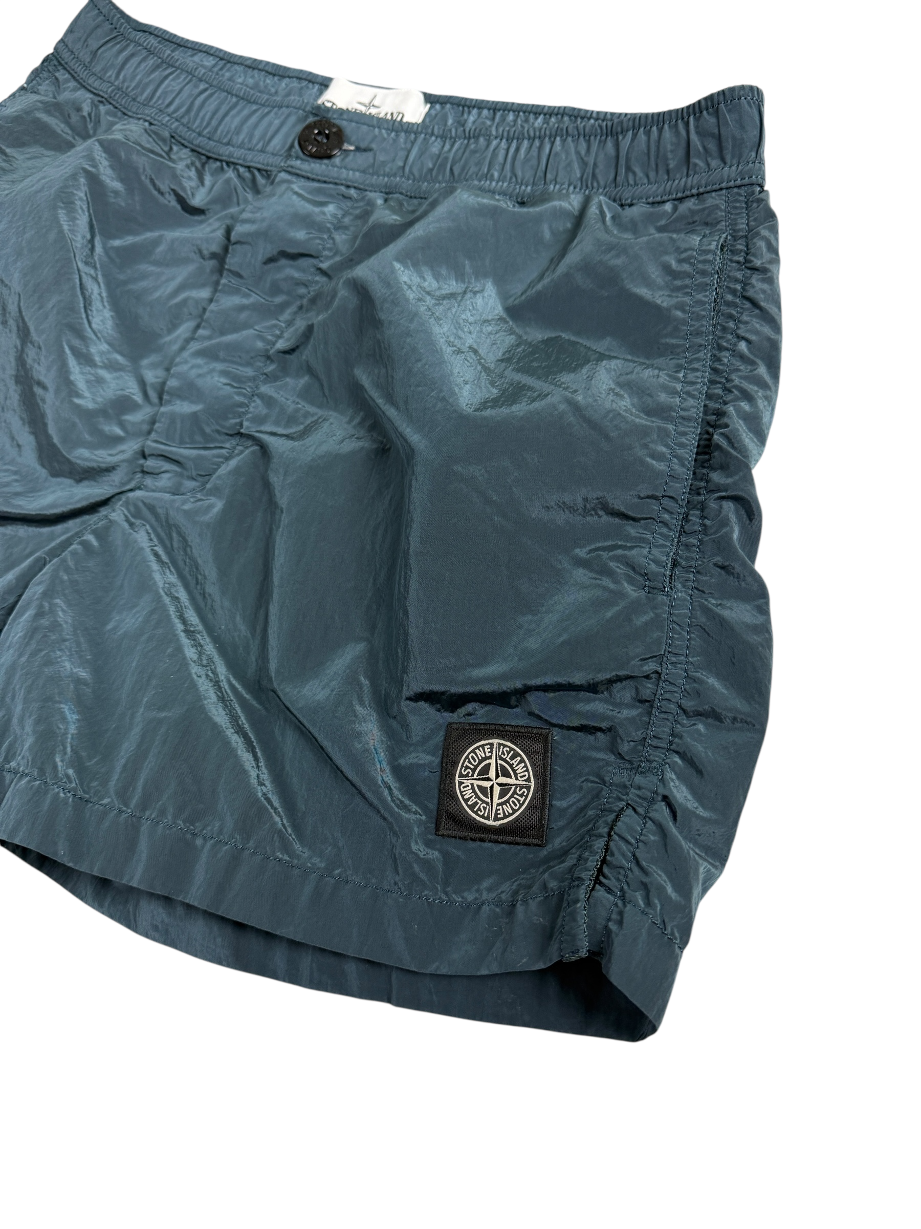 SHORT DE BAIN STONE ISLAND NYLON MÉTAL - BLEU PÉTROLE - TAILLE S