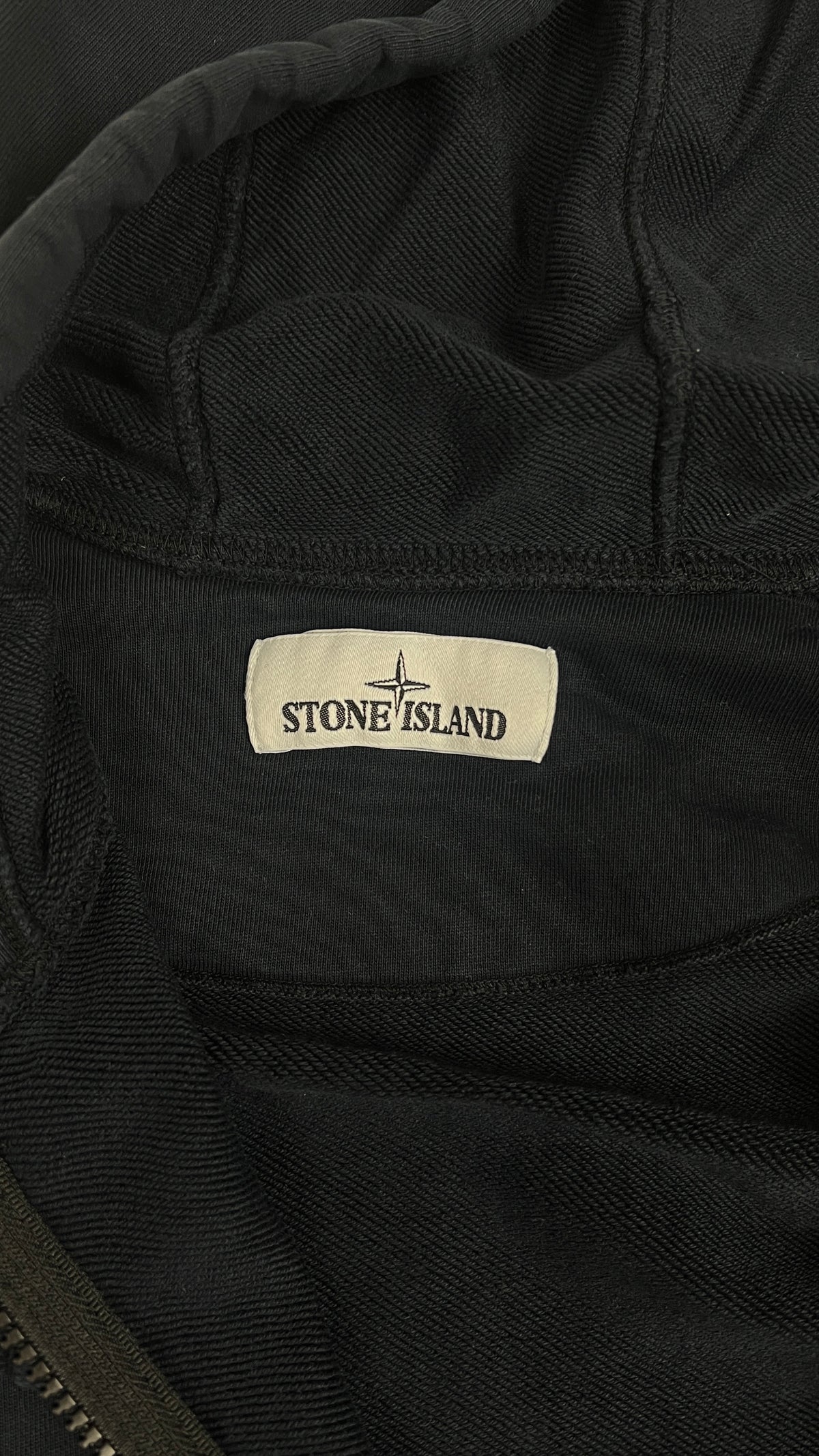 Sweat-shirt Hoodie Zippé Stone Island Cotton Fleece, Marine, Taille S — photographie complémentaire 4