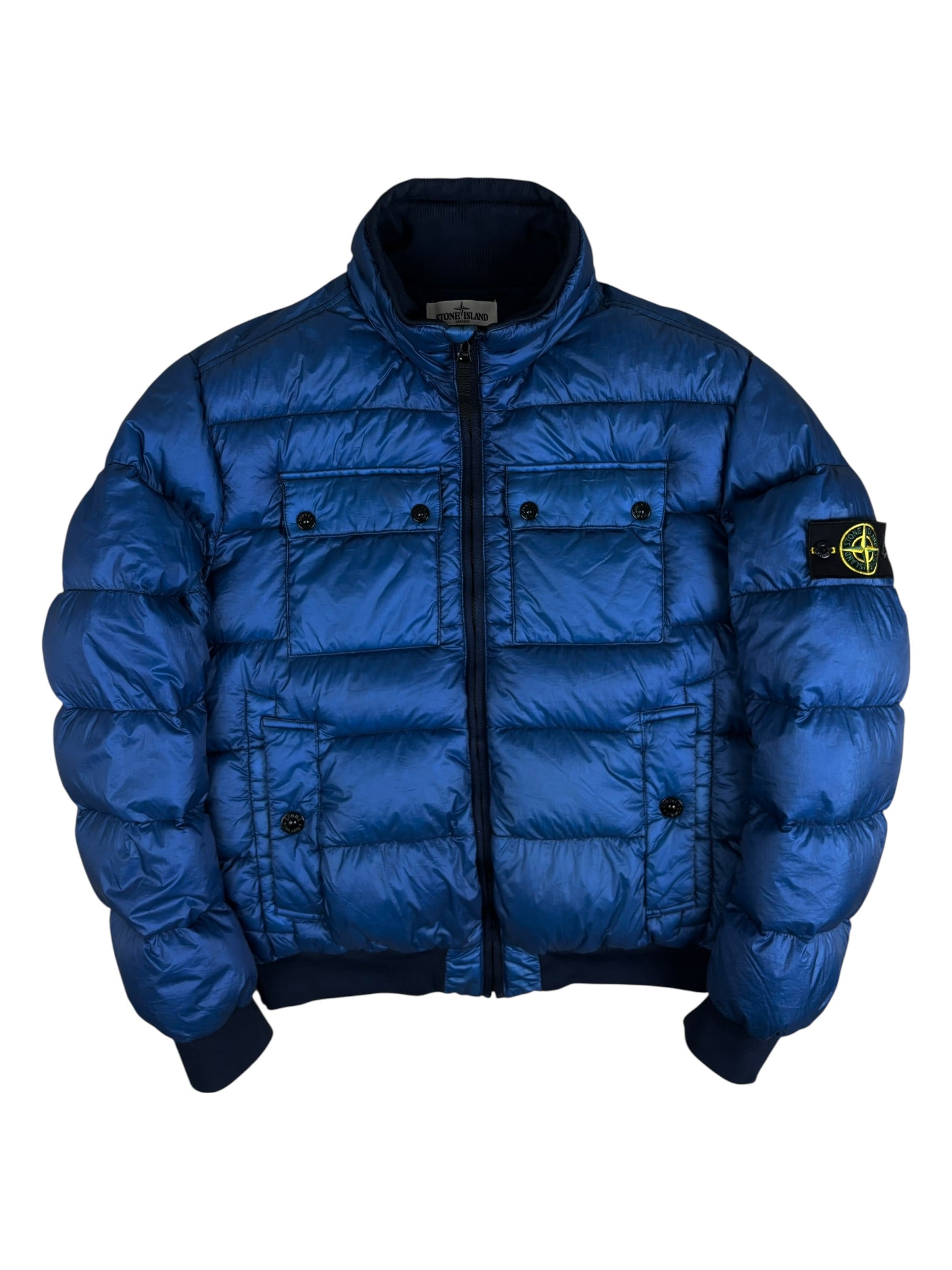 DOUDOUNE STONE ISLAND GARMENT DYED - BLEU - TAILLE L