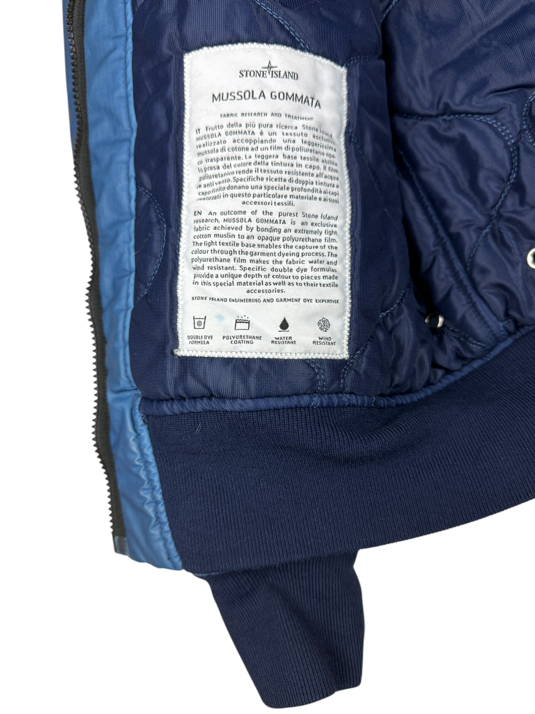 VESTE STONE ISLAND MUSSOLA GOMMATA - BLEU - TAILLE S