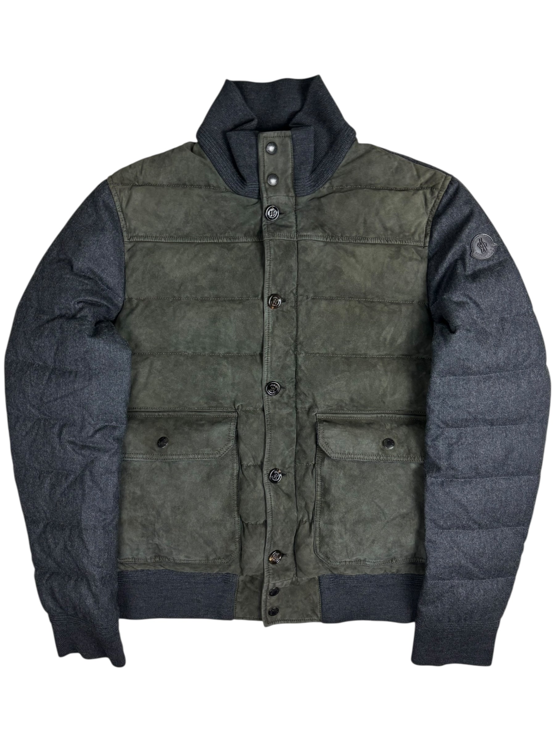 DOUDOUNE MONCLER BRANDON - KAKI / GRIS - TAILLE 5