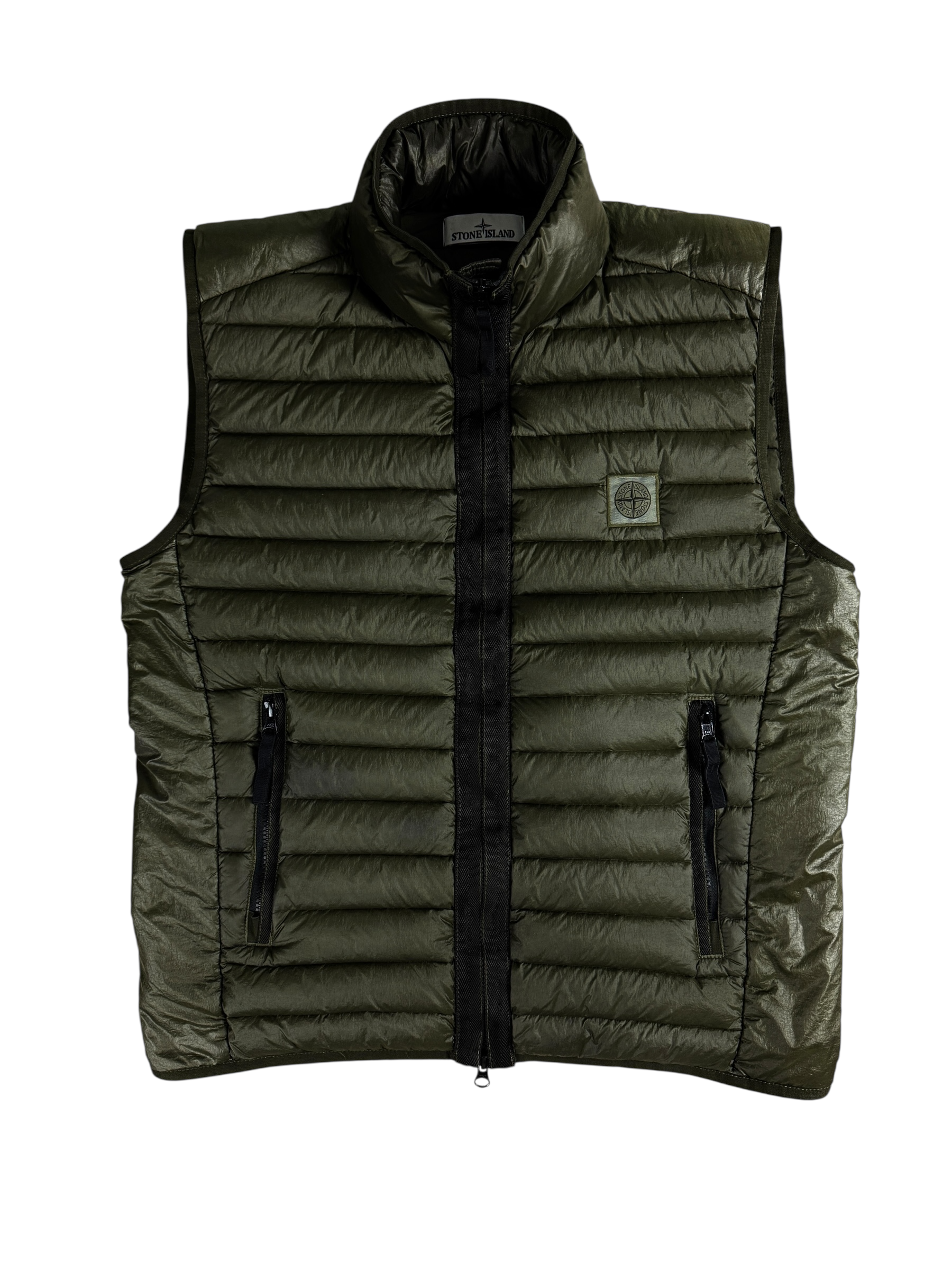 GILET STONE ISLAND LOOM WOVEN CHAMBERS R-NYLON - KAKI - TAILLE S