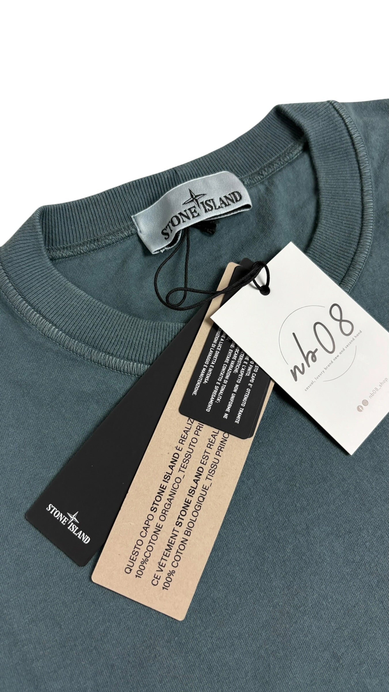 Tee-shirt Stone Island Logo Ton sur Ton bleu taille M neuf - vue 3/4