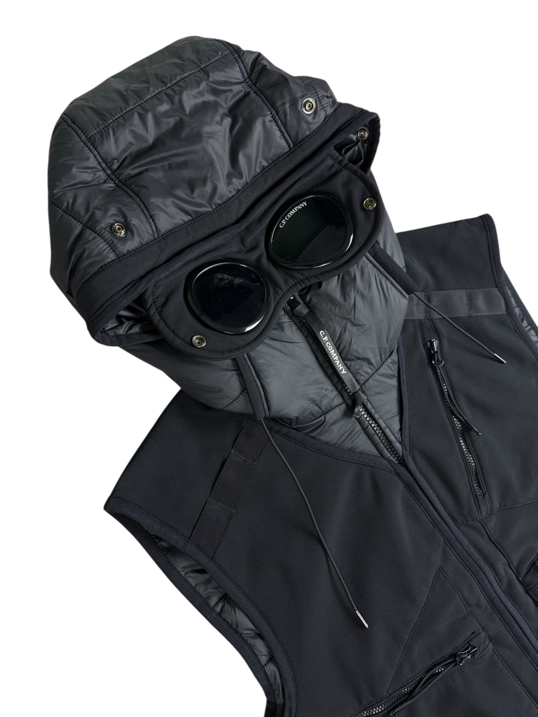 GILET C.P COMPANY SHELL-R GOGGLE JACKET - NOIR - TAILLE 44