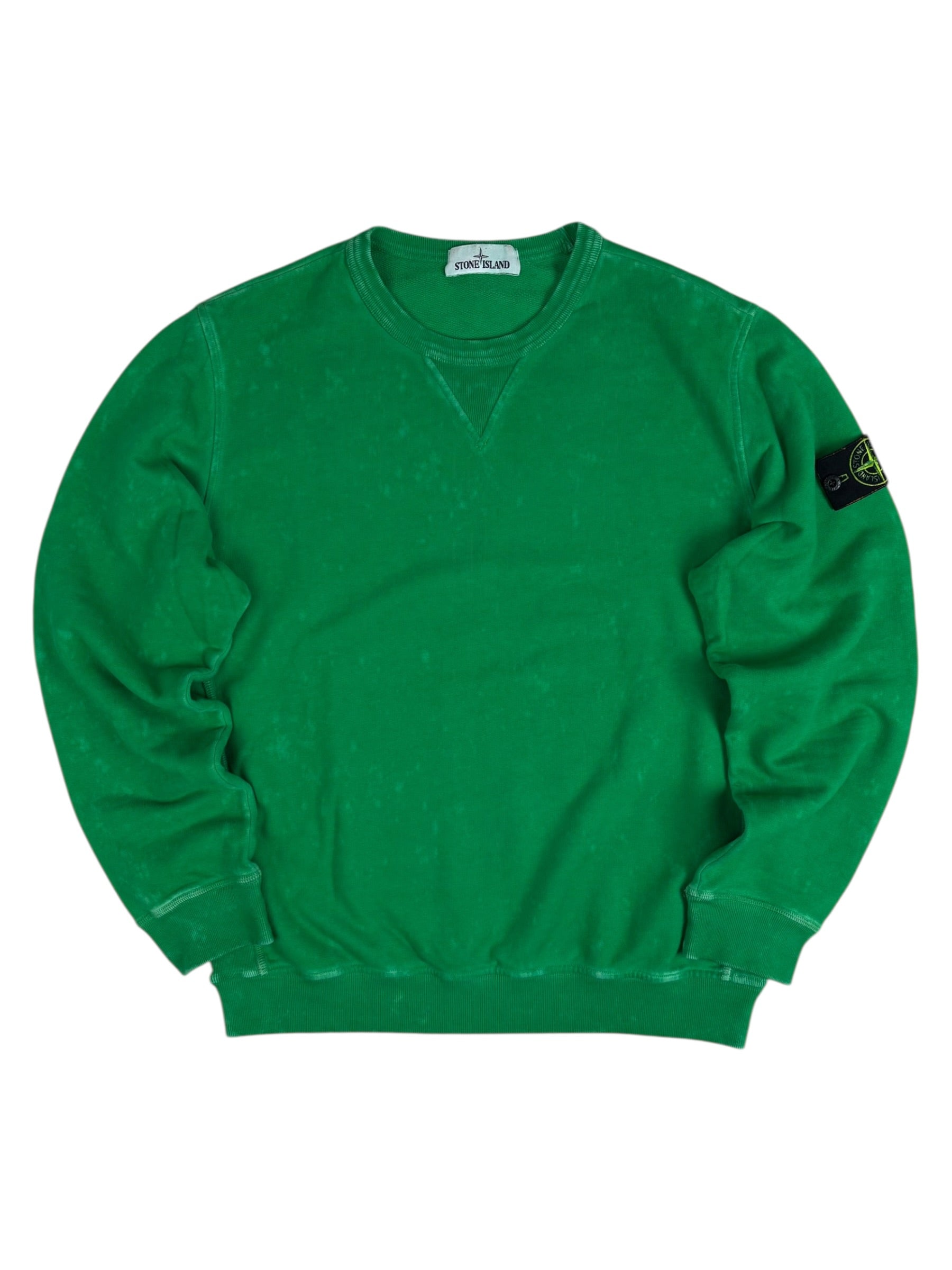CREWNECK STONE ISLAND OFF-DYE OVD TREATMENT - VERT - TAILLE M