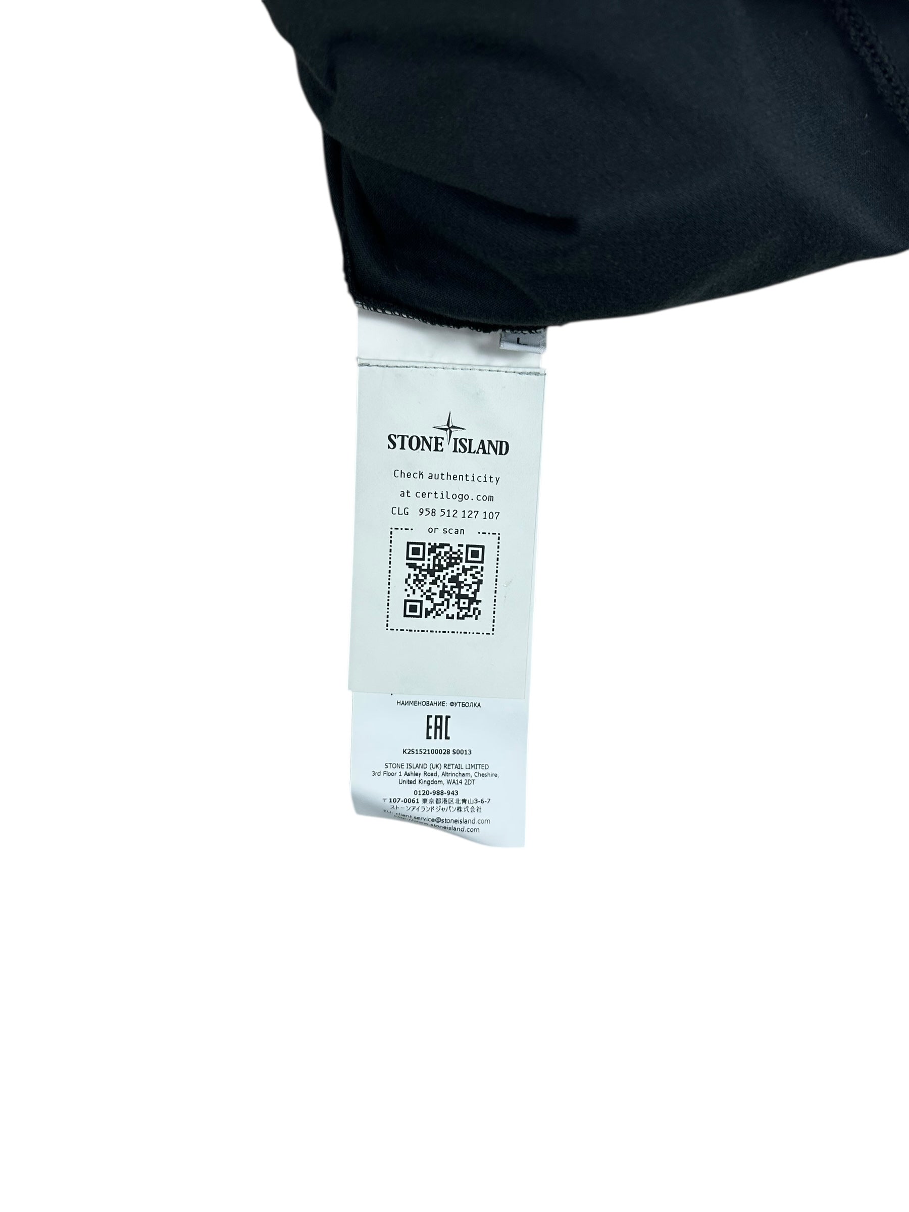 TEE-SHIRT MANCHE LONGUE STONE ISLAND - NOIR - TAILLE L