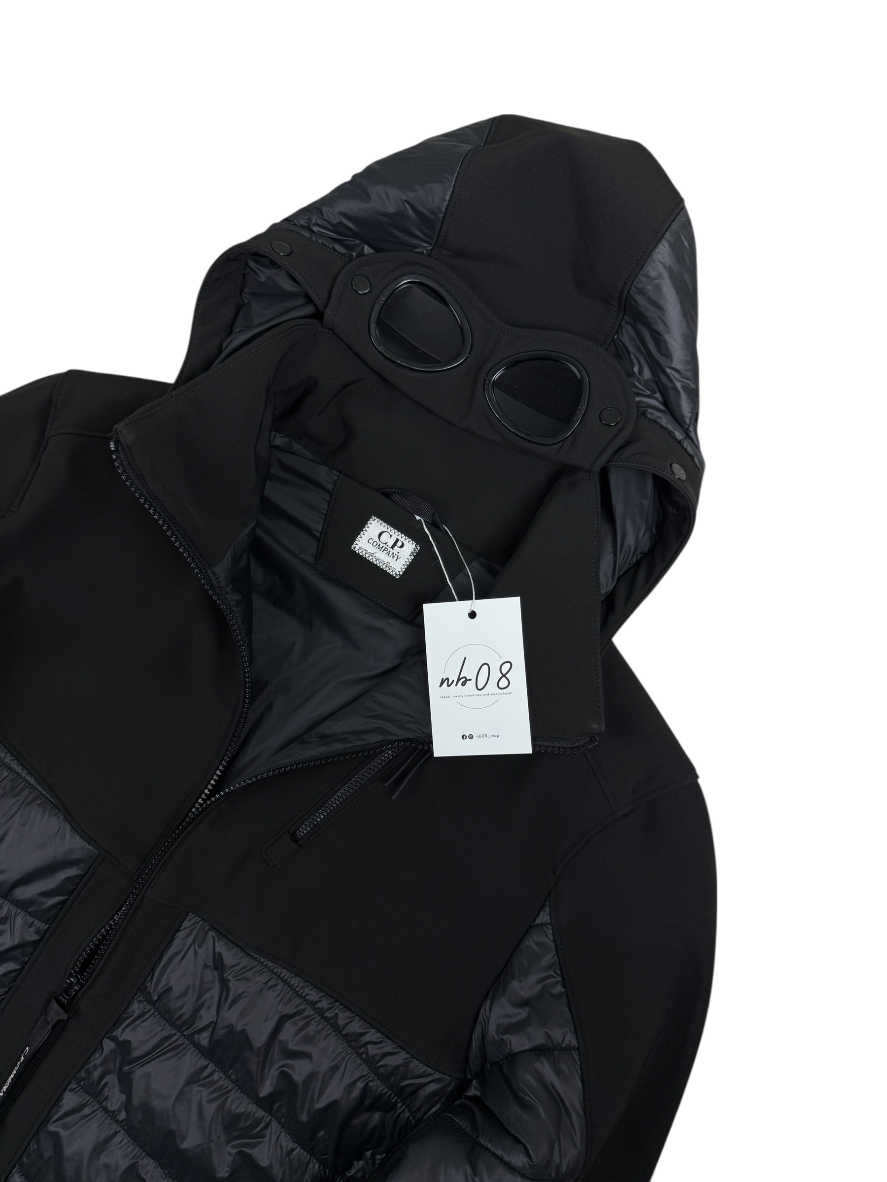 VESTE C.P COMPANY SHELL GOGGLE JACKET - NOIR - TAILLE 14 ANS