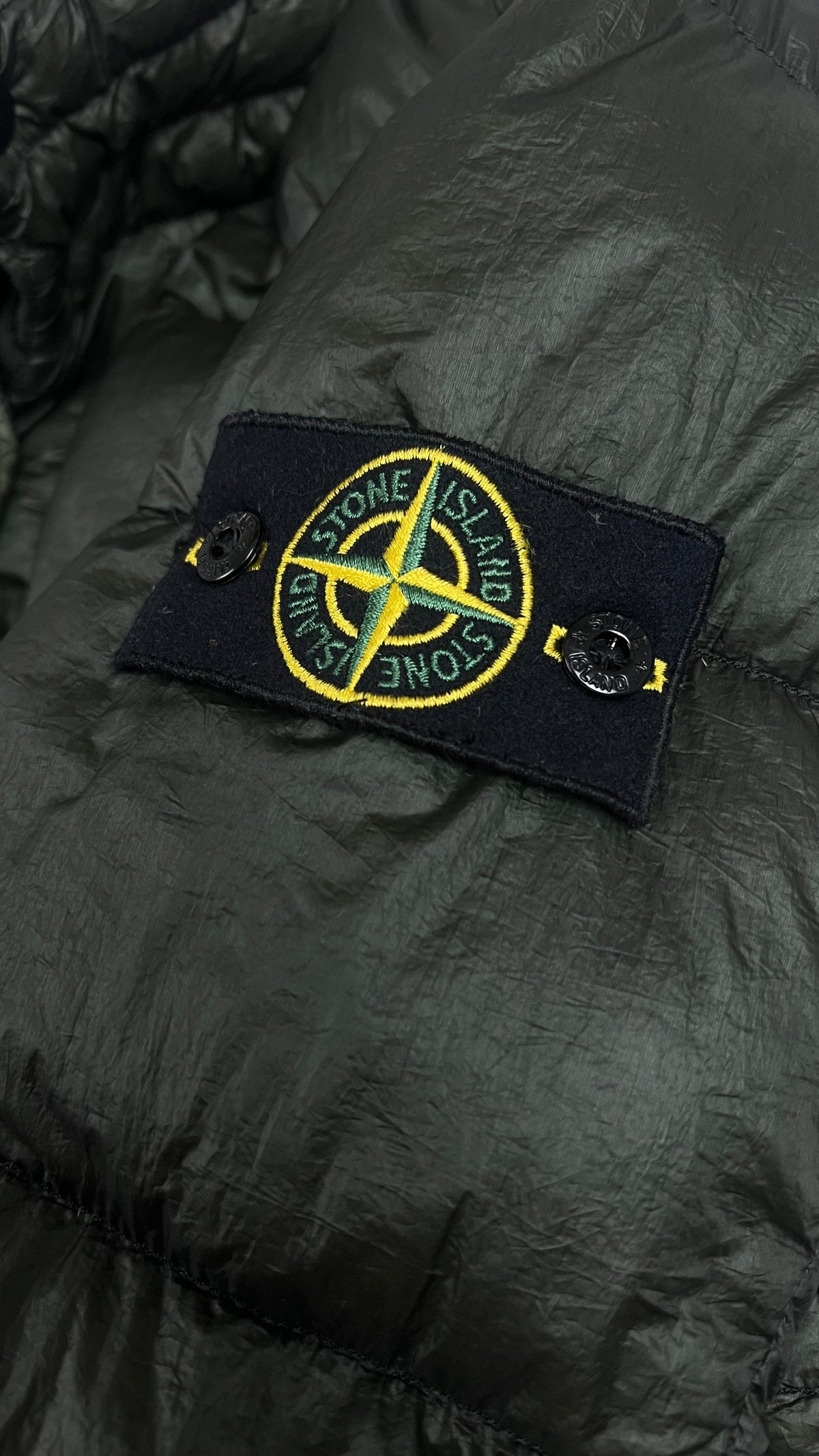 Doudoune Stone Island Garment Dyed Down 26 GR X SQM N, Kaki, Taille L — photographie complémentaire 3