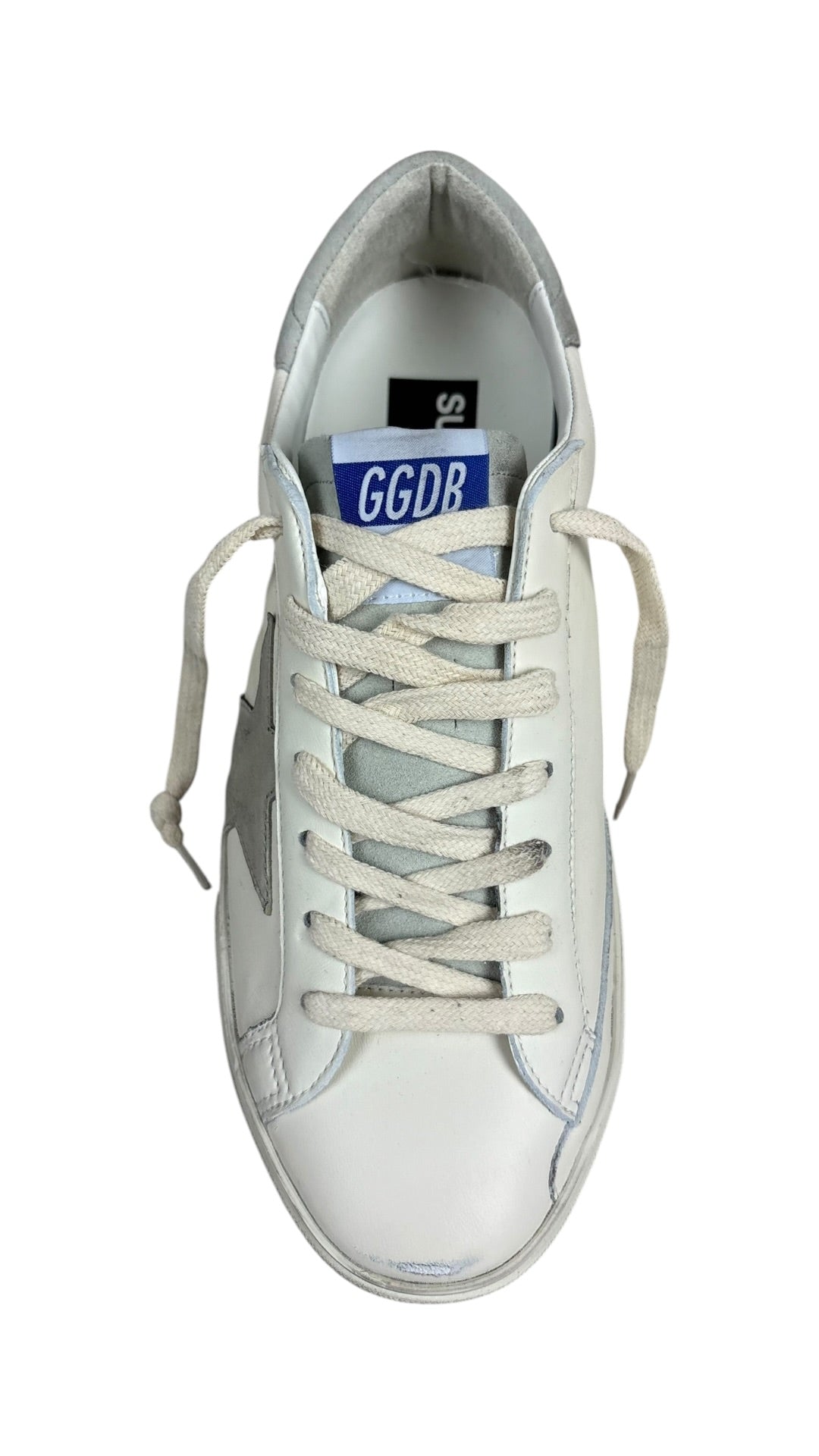 Sneakers Golden Goose Super-Star nappa et nubuck blanc gris glacé - Neuf