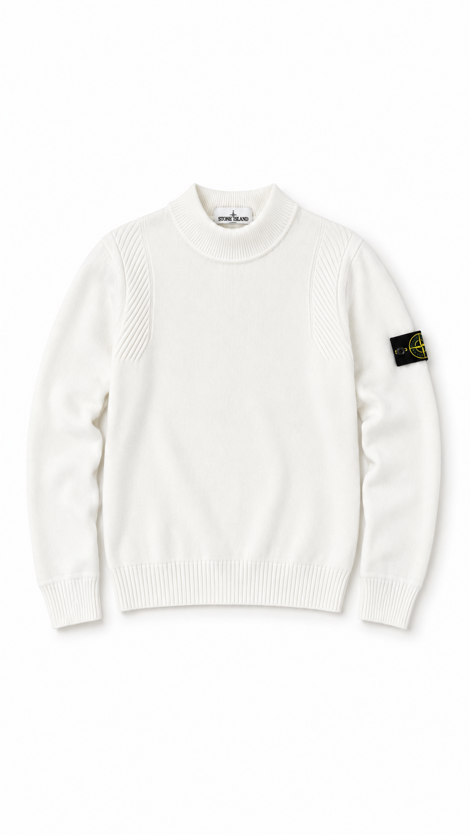 Pull Col Montant Stone Island - Blanc - Taille S
