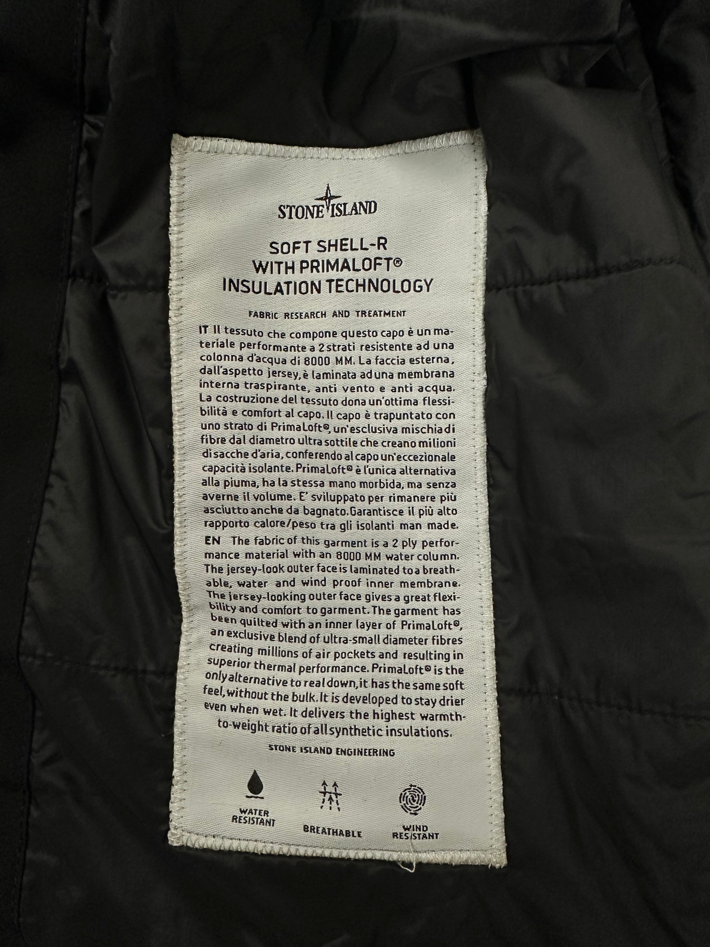 VESTE STONE ISLAND SOFT SHELL-R WITH PRIMALOFT INSULATION TECHNOLOGY - NOIR - TAILLE S