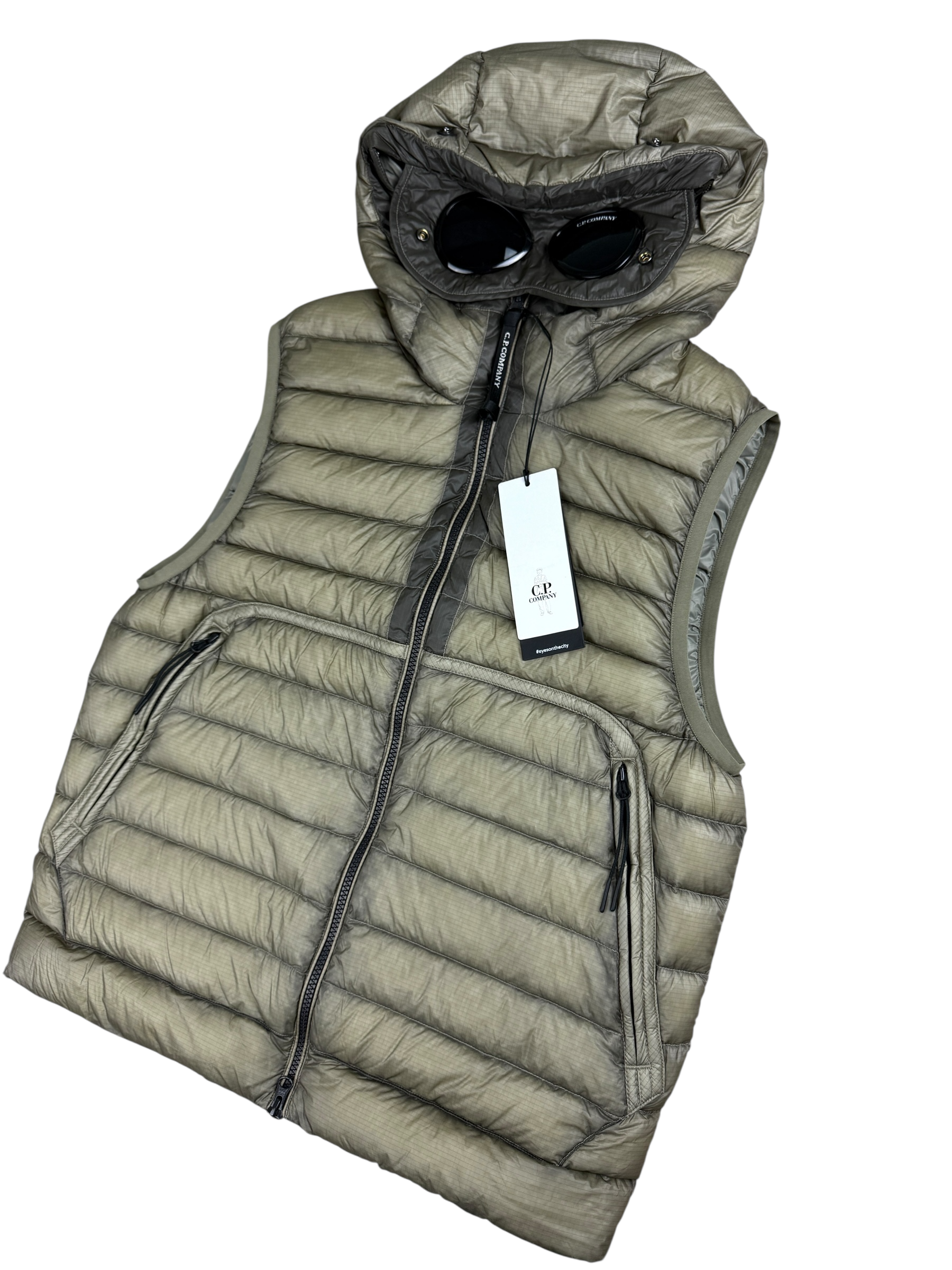 DOUDOUNE SANS MANCHE C.P COMPANY D.D SHELL DOWN JACKET - CAMEL- TAILLE M - NEUF