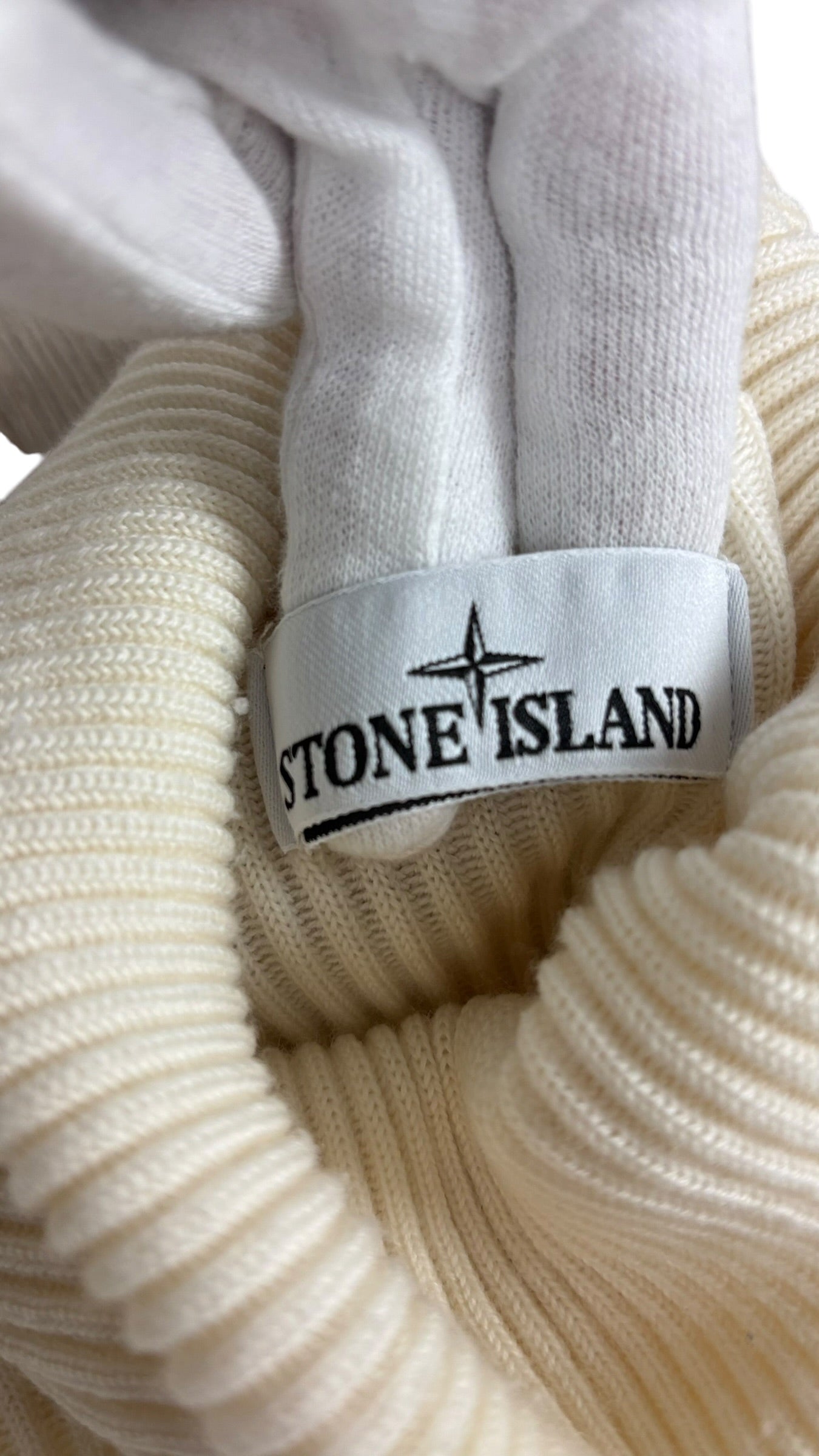 PULL COL ROULÉ STONE ISLAND - CRÈME - TAILLE L