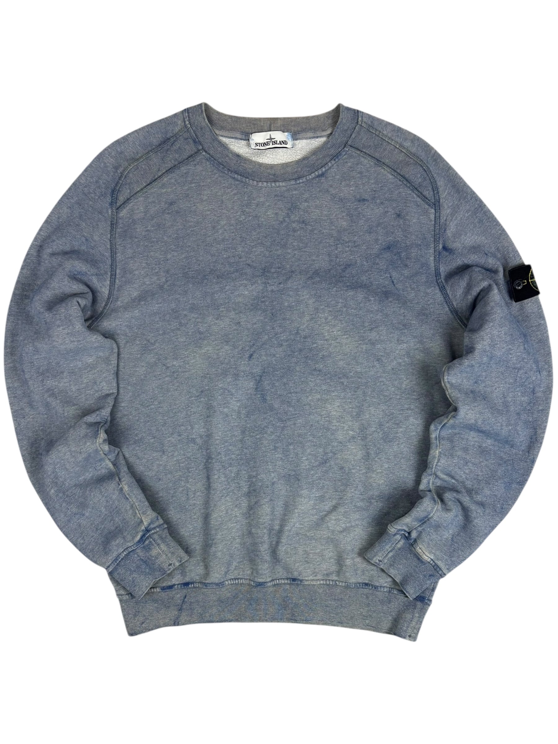 CREWNECK STONE ISLAND DUST COLOR TREATMENT - BLEU - TAILLE L