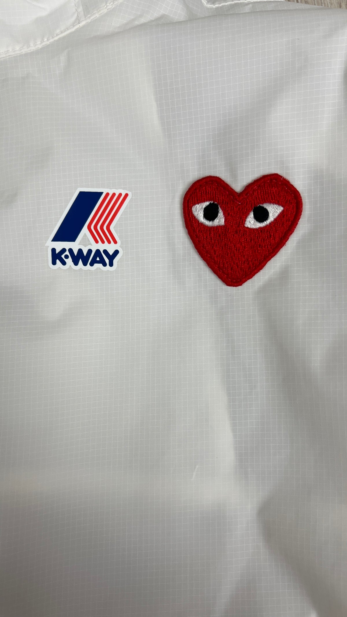 Veste Coupe-vent Comme des Garçons Play x K-Way Claude, Blanc, Taille S — photographie complémentaire 3