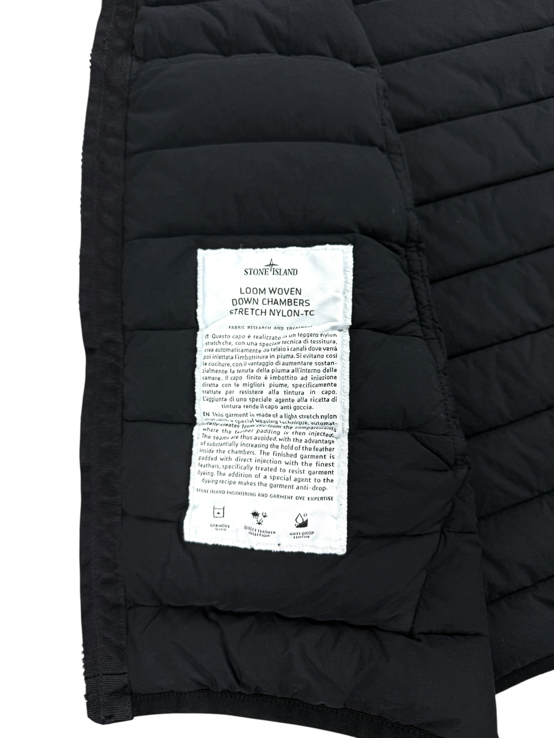 GILET STONE ISLAND LOOM DOWN CHAMBERS STRETCH NYLON-TC - NOIR - TAILLE L