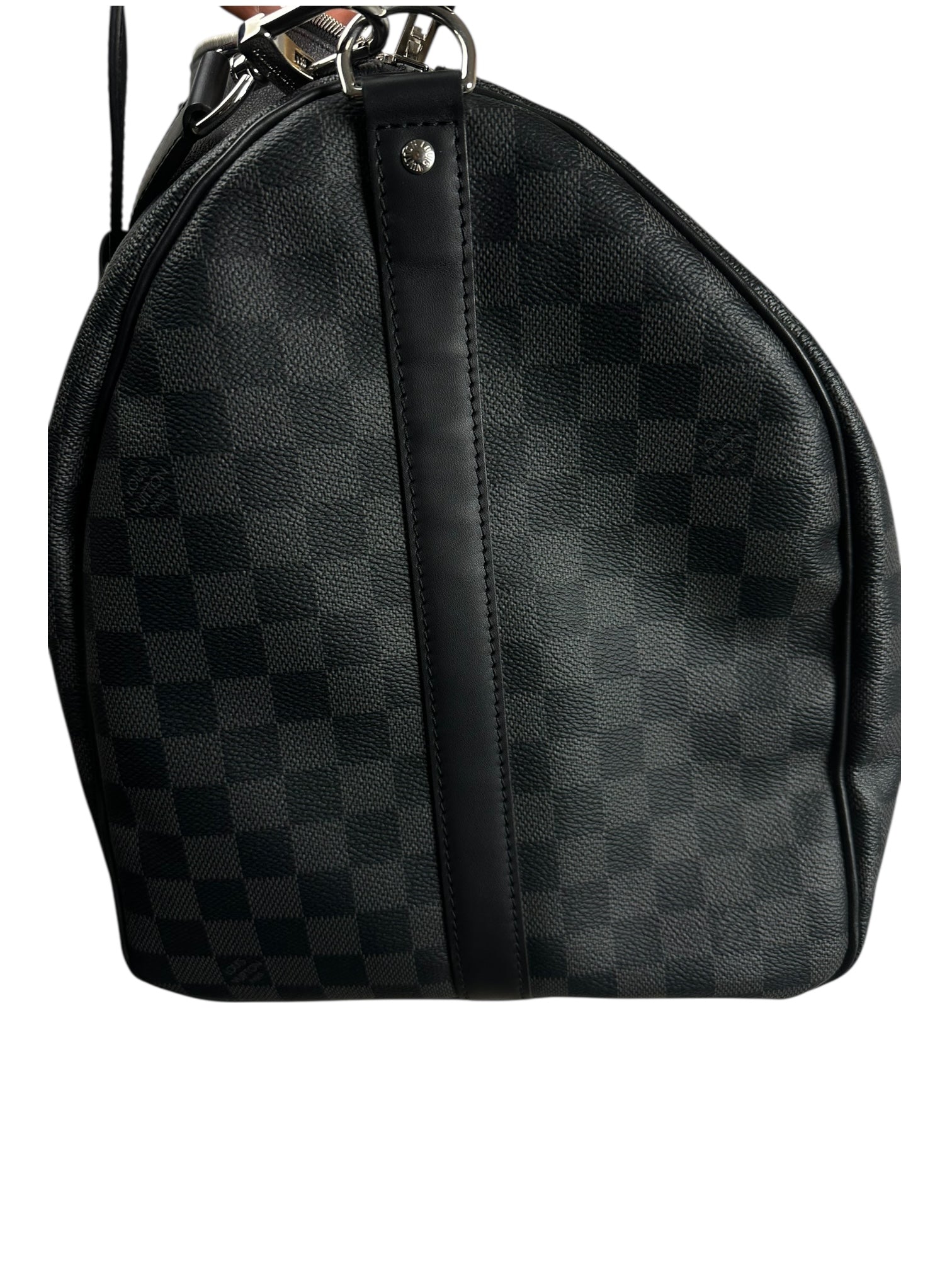 LOUIS VUITTON - SAC DE VOYAGE KEEPALL BANDOULIÈRE 55 - TOILE DAMIER GRAPHITE